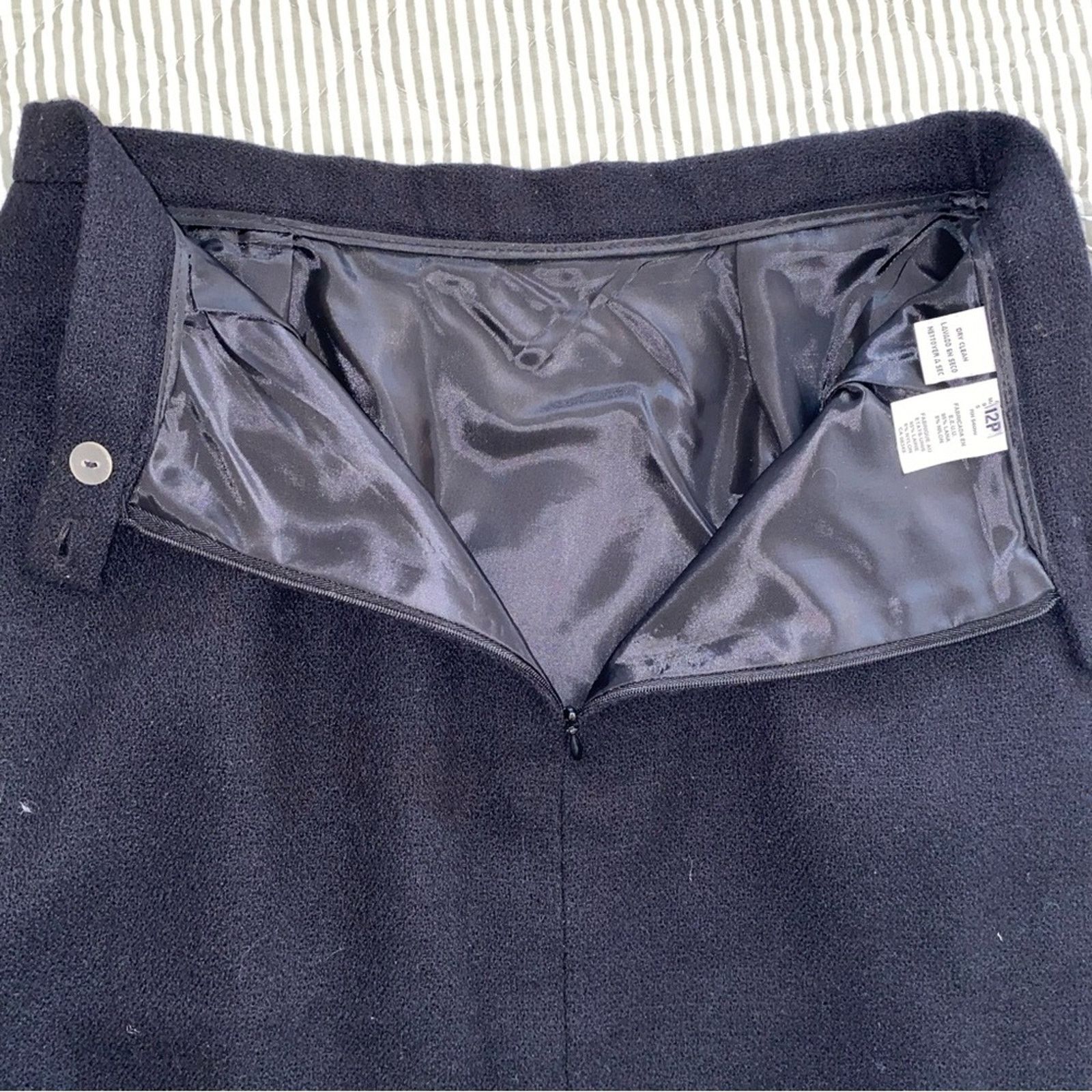 Dior Christian Dior Vtg Blk Womens Woo Suit Blazer Skirt 12P EUC Size XL / US 12-14 / IT 48-50 - 14 Thumbnail