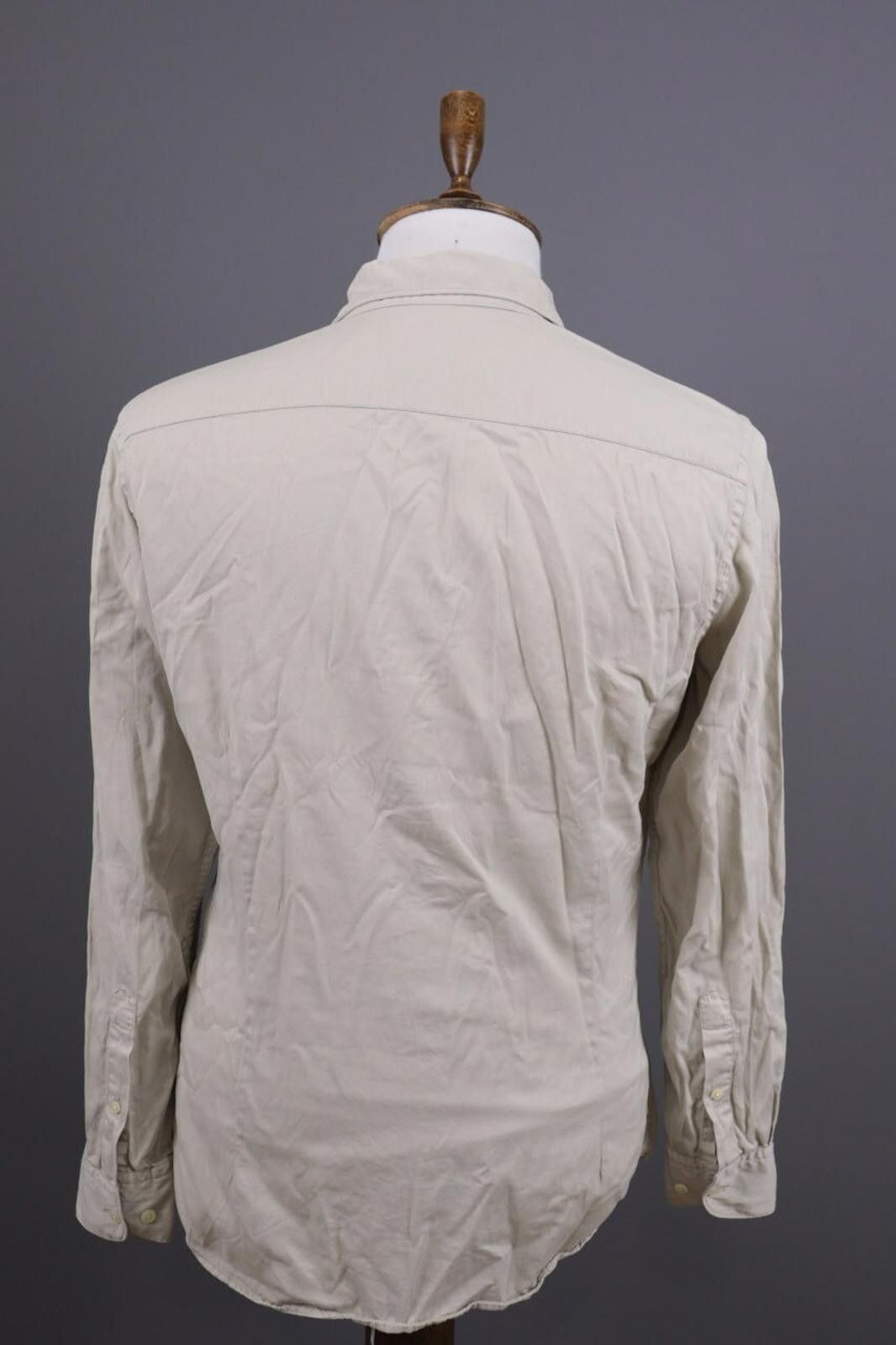 Designer Hackett London Slim Fit Beige Button Down Shirt Size M Size US M / EU 48-50 / 2 - 8 Thumbnail