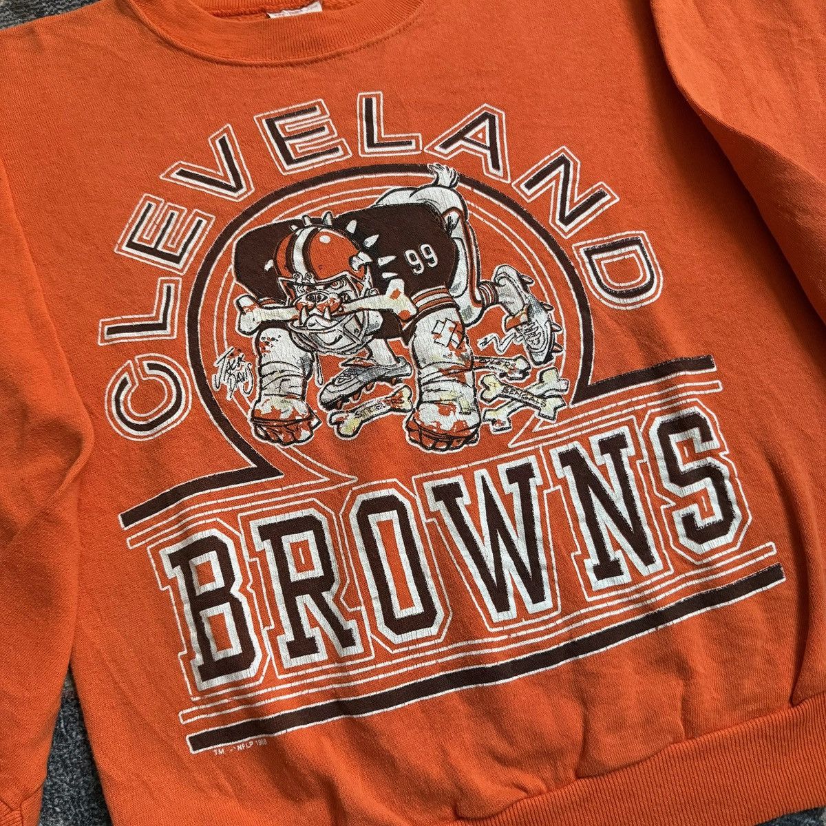 Vintage Vintage 80s Cleveland browns orange crewneck M Size US M / EU 48-50 / 2 - 2 Thumbnail