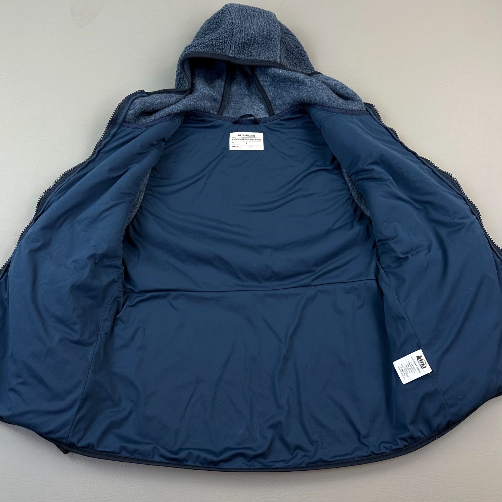 Vintage REI Co-Op Jacket Womens Large Blue Aureum Sherpa Full Zip Hoodie Outdoor Hiking Shirt Size L / US 10 / IT 46 - 5 Thumbnail