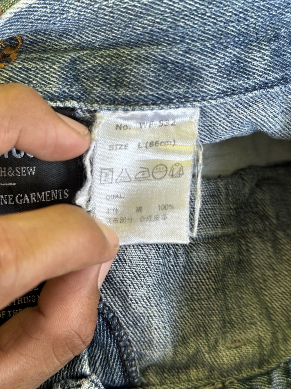 Kapital Distress Double Waist Double Focus Light Blue HoneyComb Size US 32 / EU 48 - 8 Thumbnail