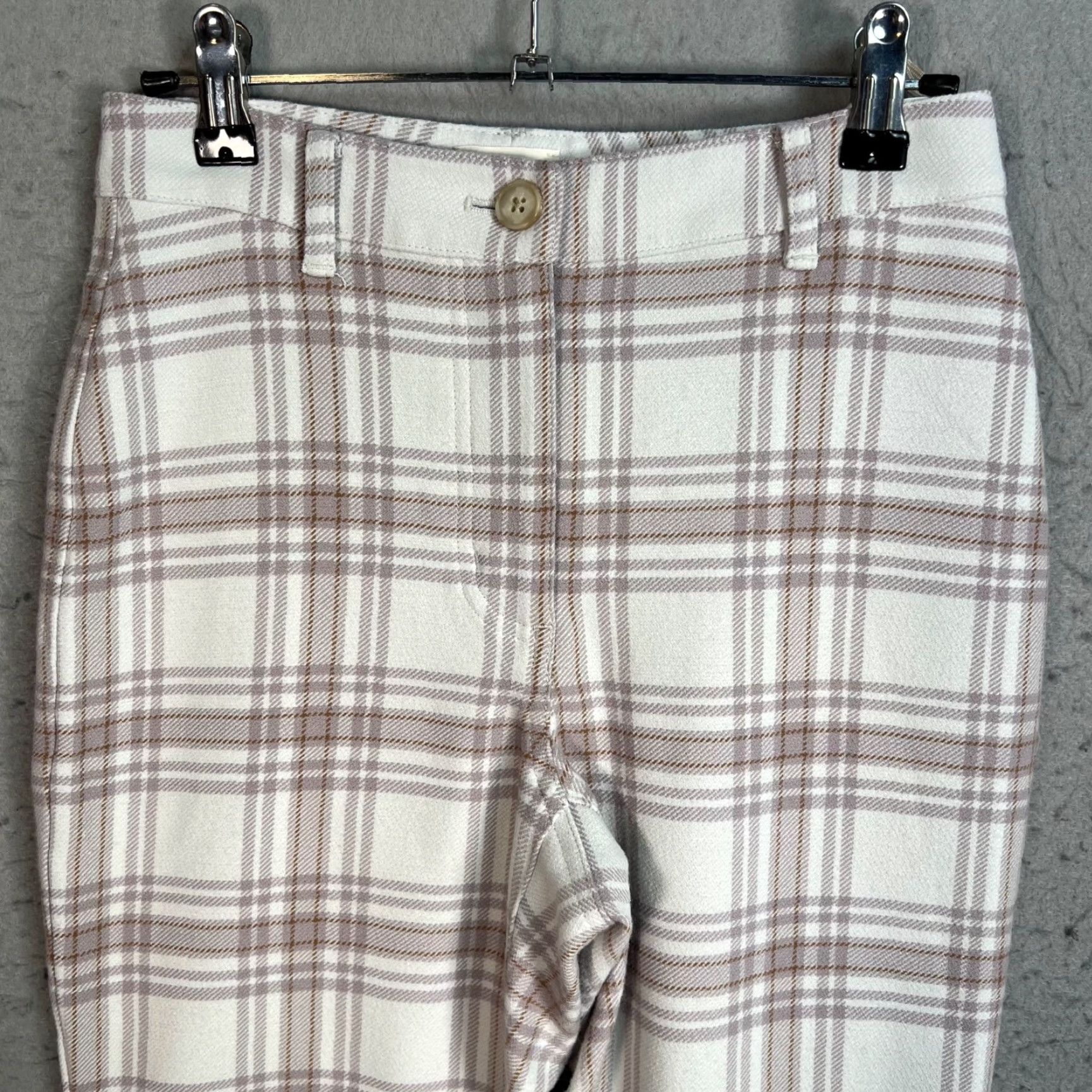 Vintage Wilfred Trousers Womens Size 2 Beige & Pink Plaid High-Waisted Size 26" / US 2 / IT 38 - 5 Thumbnail