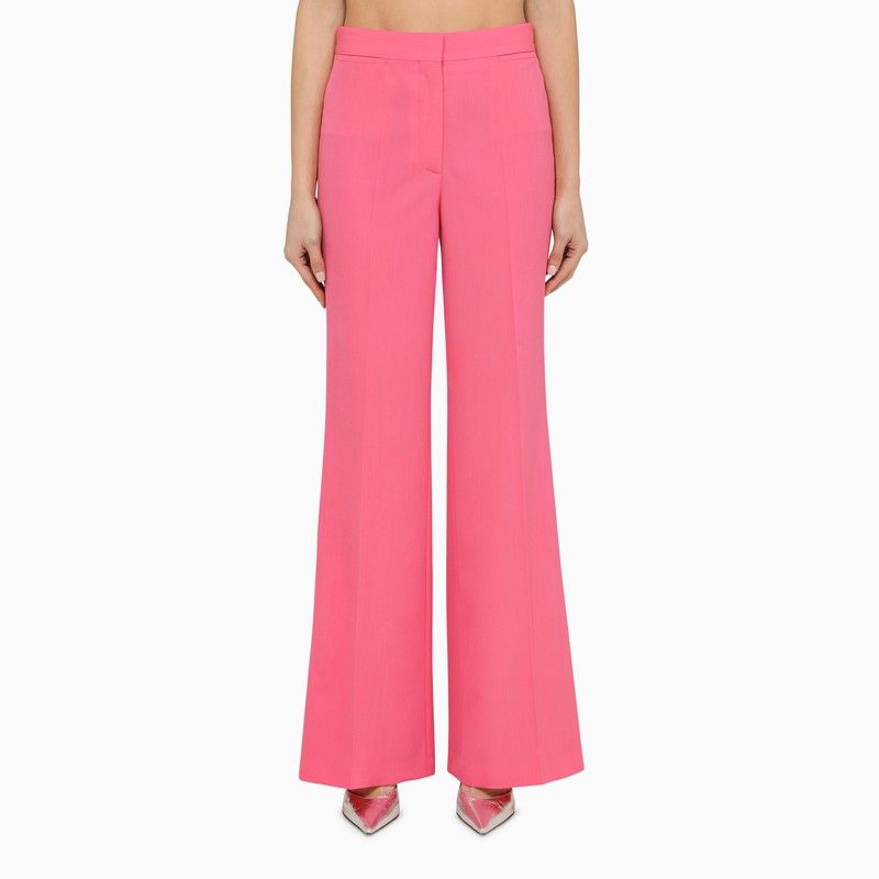 image of Stella Mccartney Pink Wool-Blend Palazzo Trousers, Women's (Size 30)