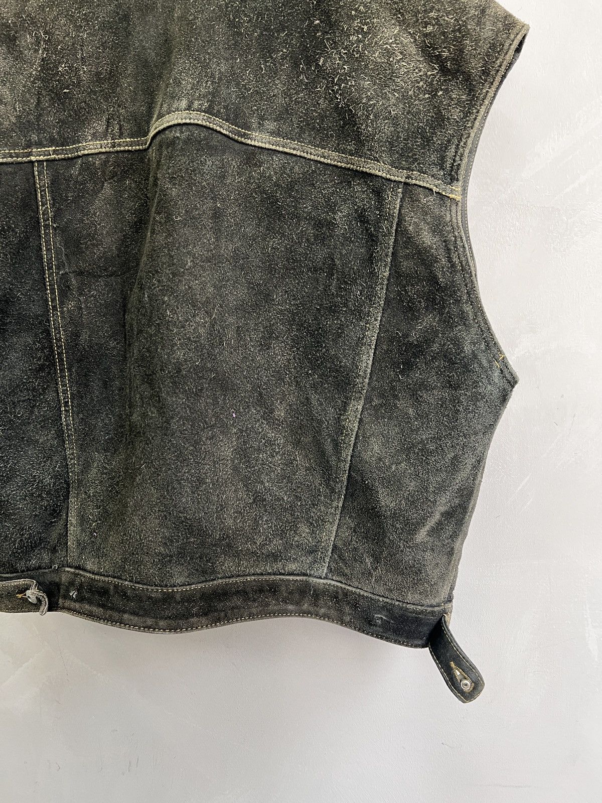 Diesel × Vintage Trucker diesel Leather Jacket vest Suede Black Vintage 90s Size US M / EU 48-50 / 2 - 12 Thumbnail