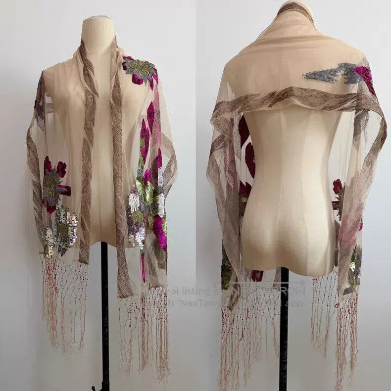 Dries Van Noten DRIES VAN NOTEN Embroidered Silk Scarf Size ONE SIZE - 6 Thumbnail