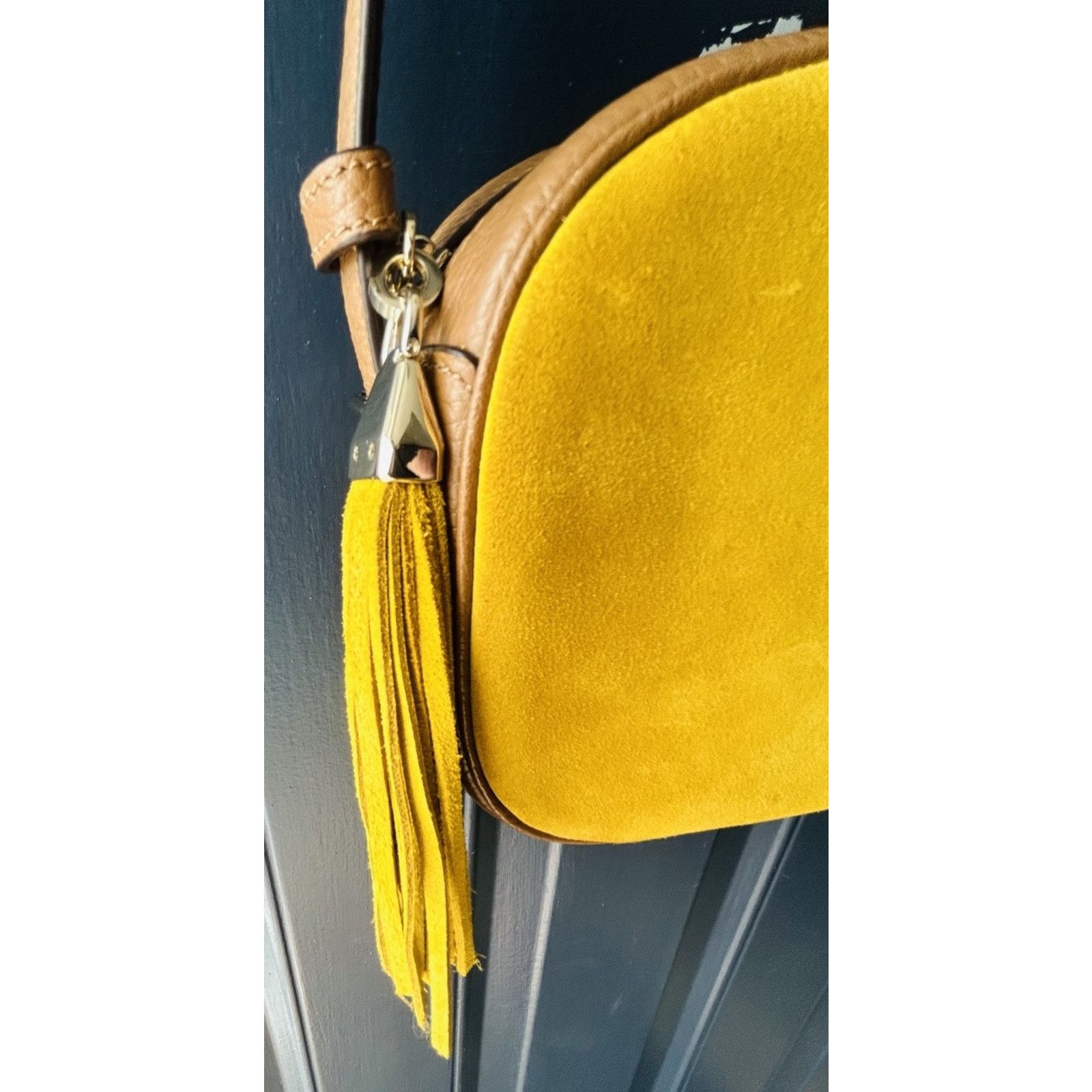 Kate Spade New Kate Spade Kourtney Suede Leather Yellow Camera Bag Size ONE SIZE - 7 Thumbnail