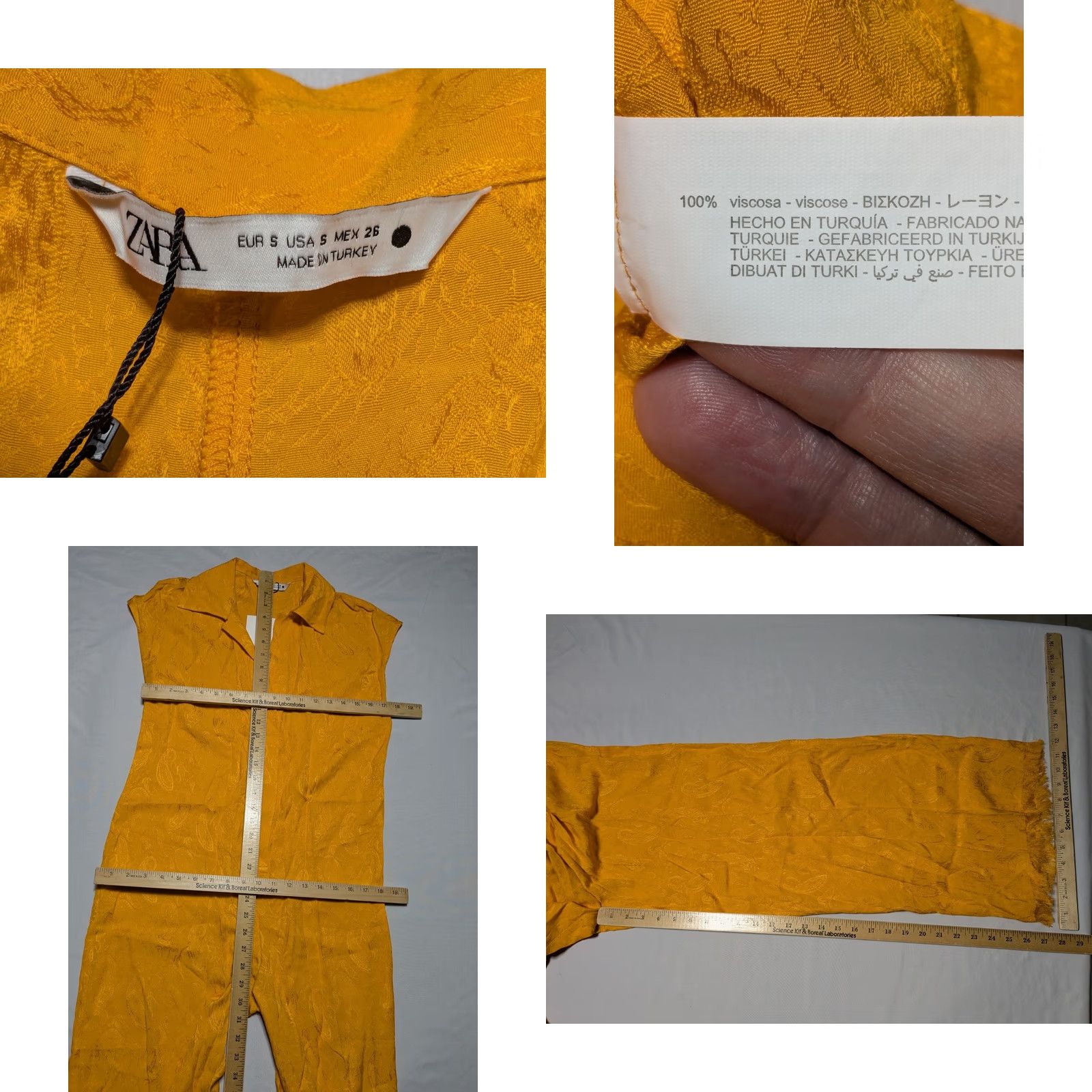 Zara ZARA Jumpsuit Jacquard Paisley Orange Viscose Sleeveless Women Small Size 28" / US 6 / IT 42 - 8 Thumbnail