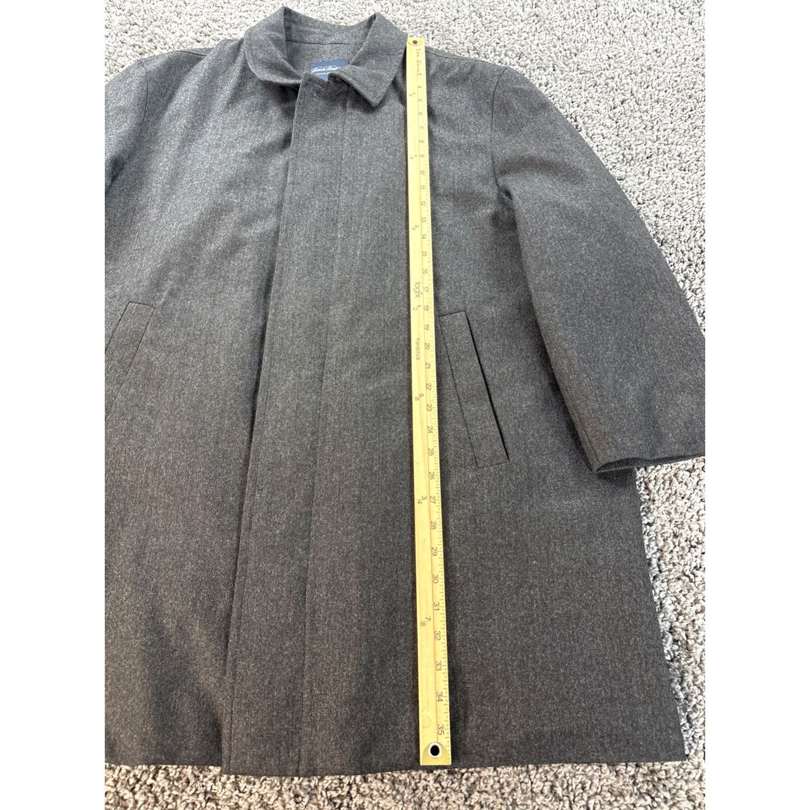 Brooks Brothers Brooks Brothers Brookstorm Mens XL Black Wool Long Coat Loro Piana Storm Overcoat Size US XL / EU 56 / 4 - 2 Thumbnail