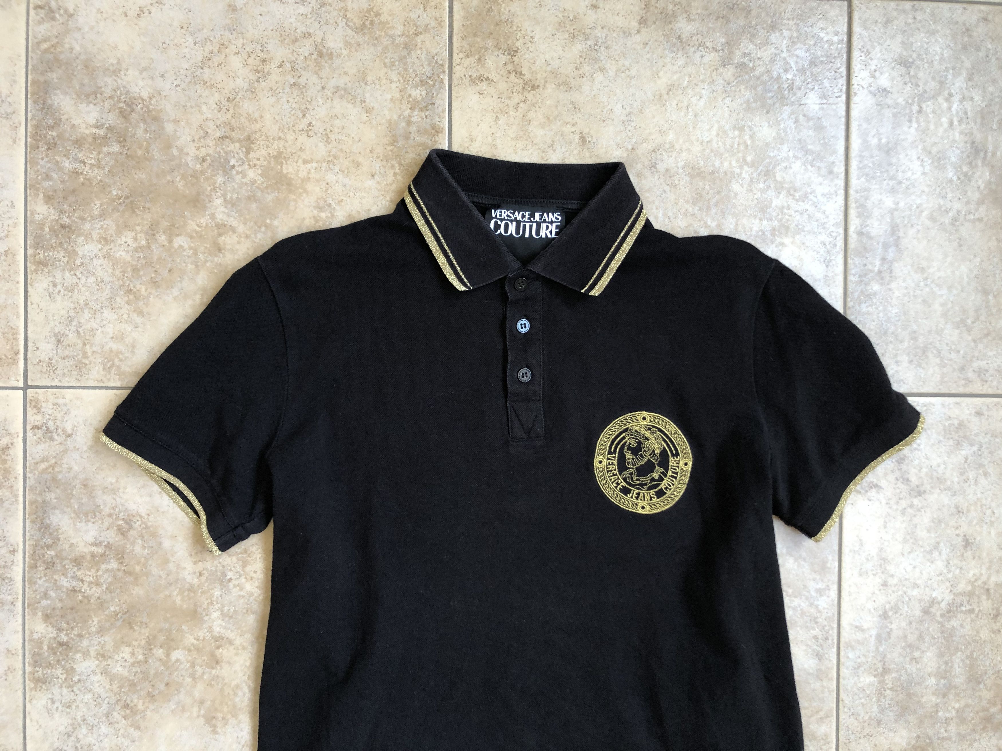 Versace Jeans Couture Versace Jeans Couture Black Polo T-Shirt Cotton Size US S / EU 44-46 / 1 - 3 Thumbnail