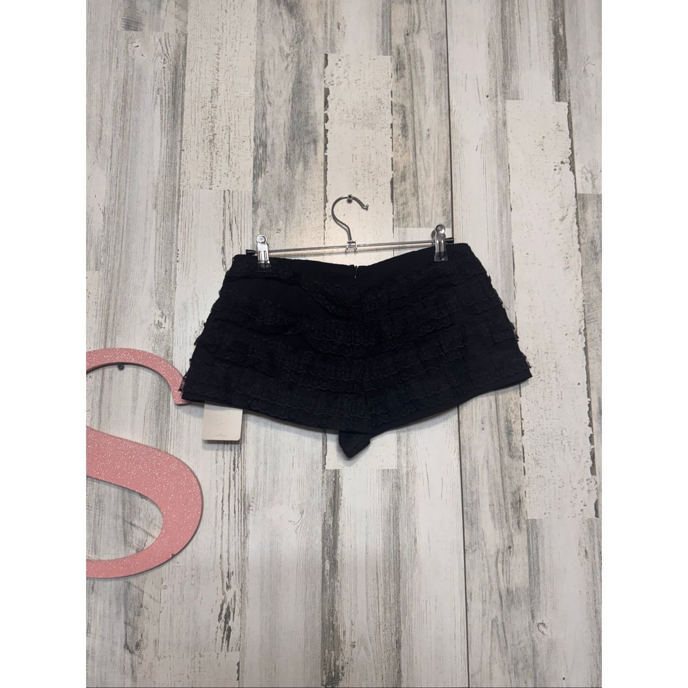 Other Musera Black Ruffle Lace Shorts XS – Layered Mini Shorts, St Size 25" / US 0 / IT 36 - 3 Thumbnail