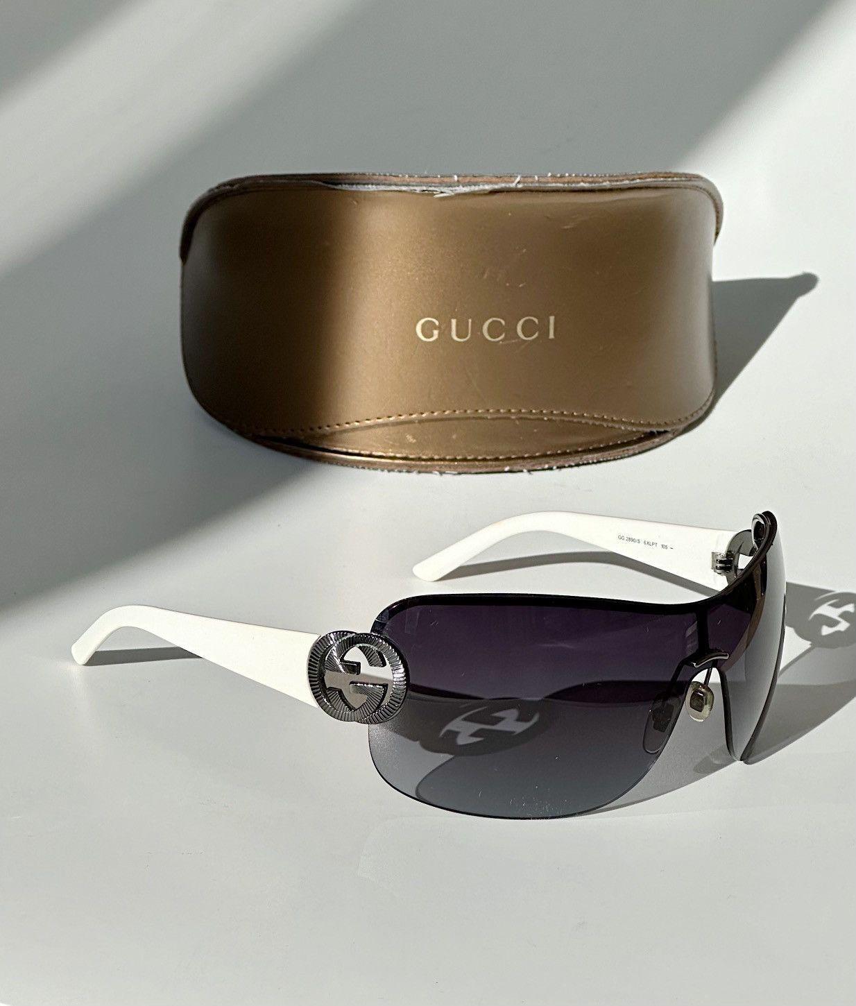 image of Gucci GG Logo Mask Sunglasses Gg2890/s Y2K Grunge Coquette in White, Men's