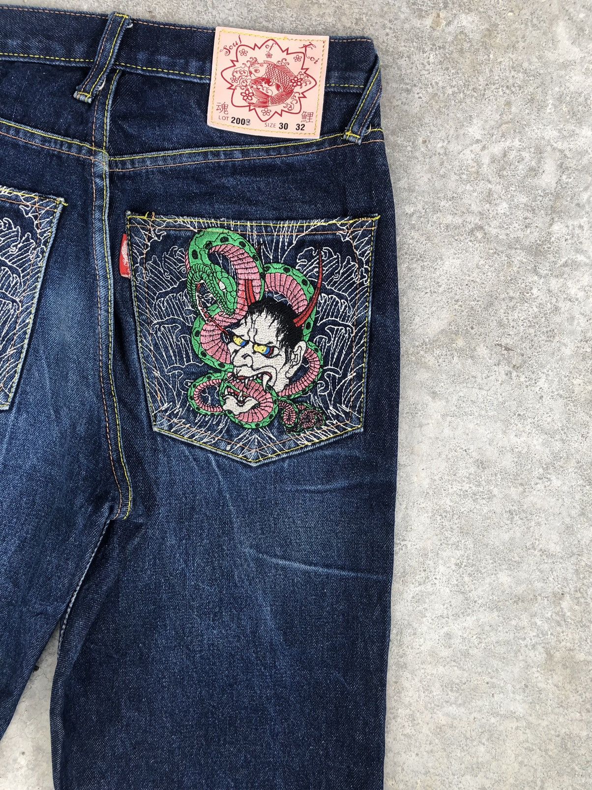 Japanese Brand Japanese Snake Embroidered Jeans Distressed Jeans Size US 30 / EU 46 - 10 Thumbnail