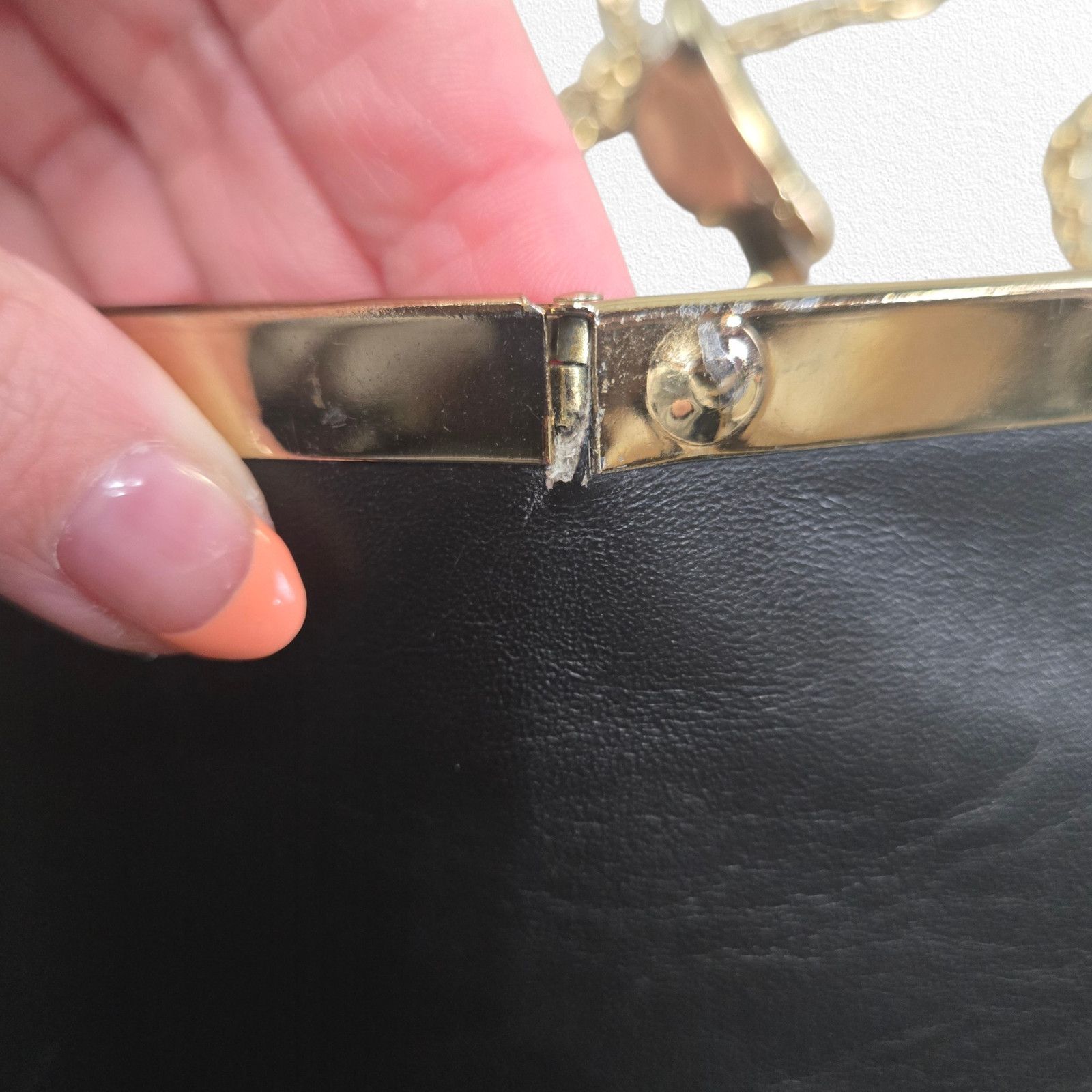 Vintage Vintage 1950s Black Leather Frame Evening Bag Size ONE SIZE - 15 Thumbnail