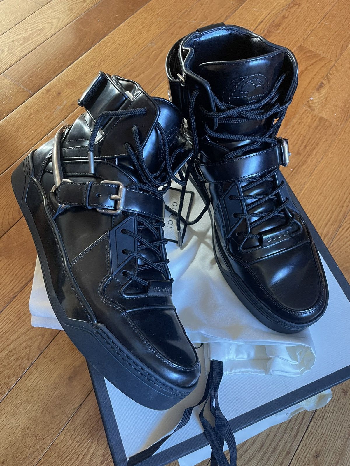 Gucci MENS GUCCI MANGUM HIGH TOPS Size US 8 / EU 41 - 1 Thumbnail