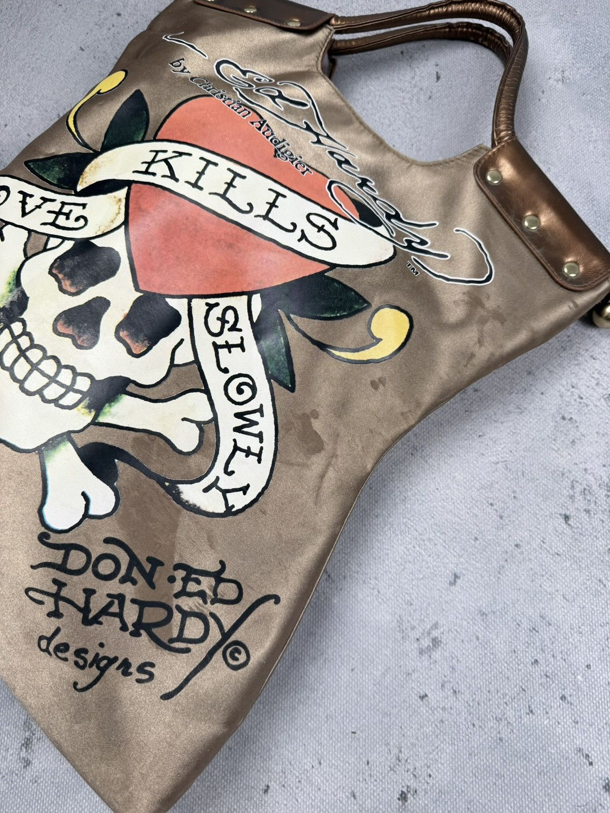 Ed Hardy Ed Hardy By Christian Audigier Skull Heart Tattoo Tote Bag Size ONE SIZE - 8 Thumbnail