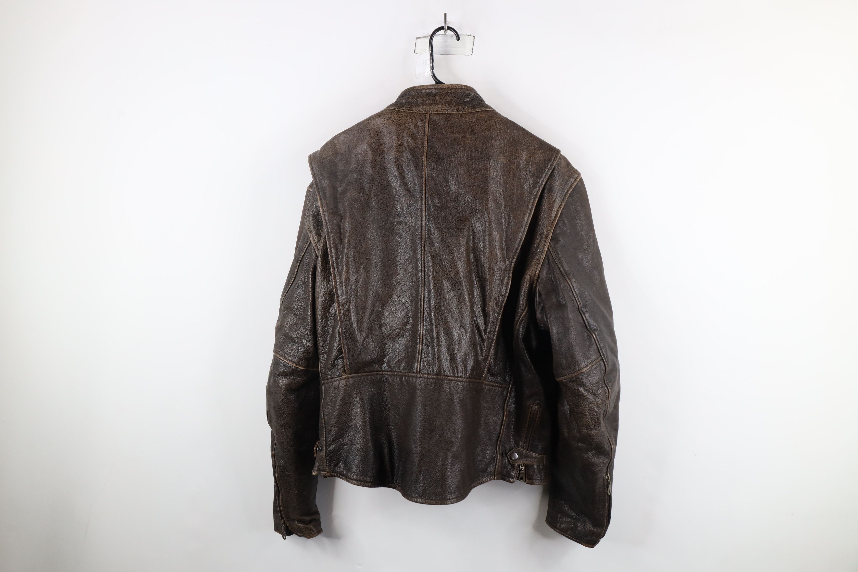 Vintage Vintage 90s Streetwear Motorcycle Riding Jacket Brown Size US XL / EU 56 / 4 - 15 Thumbnail