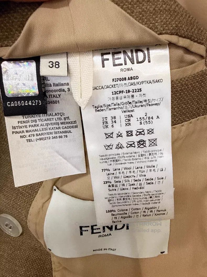 Fendi Fendi Khaki notch lapel blazer + half skirt Size XS / US 0-2 / IT 36-38 - 7 Thumbnail