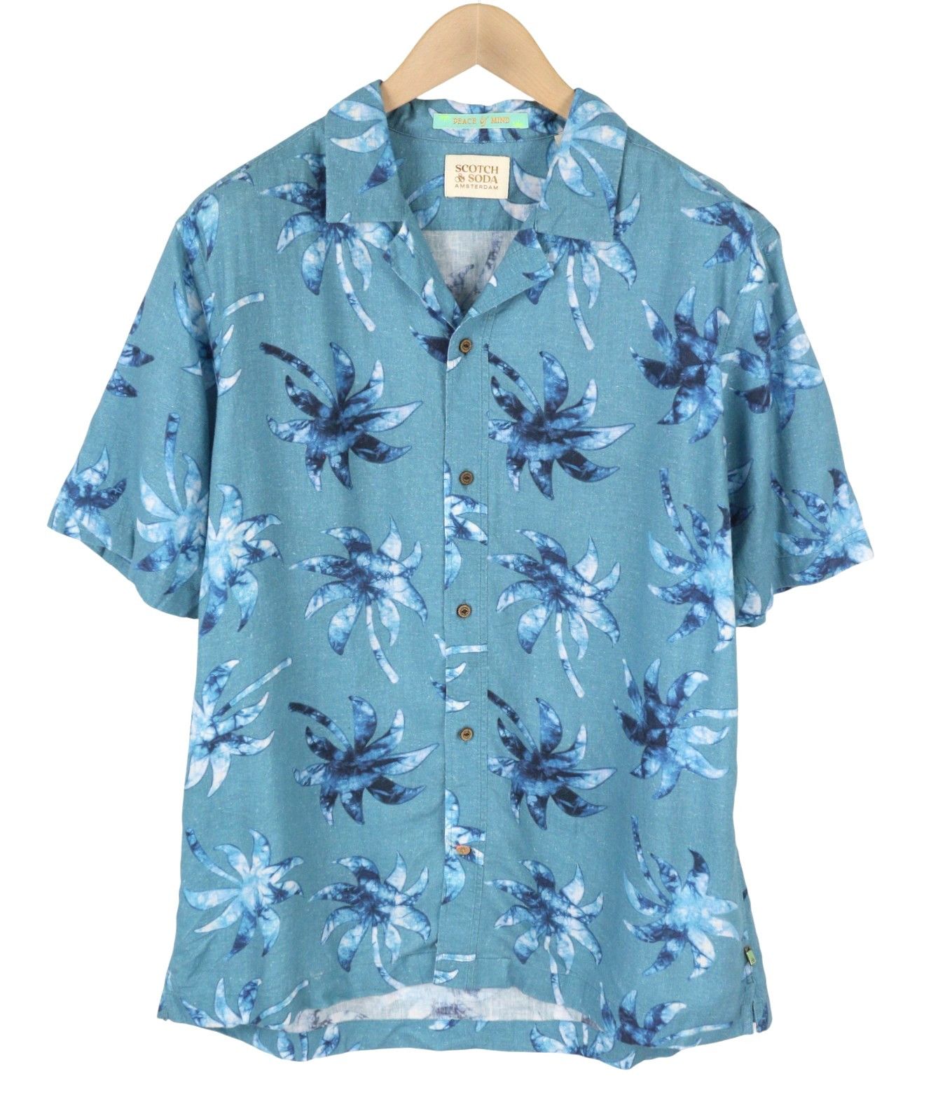 Scotch & Soda XL Blue Patterned Button-Up Shirt 88525 Size US XL / EU 56 / 4 - 1 Thumbnail
