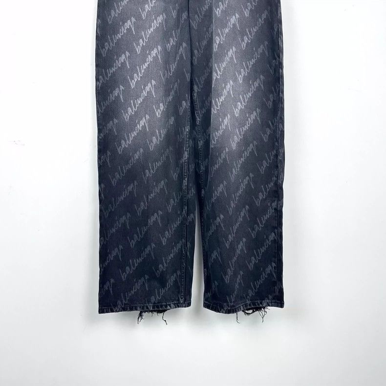 Balenciaga Balenciaga Logo Wide Leg Denim Pants-2506 Size US 26 / EU 42 - 4 Thumbnail