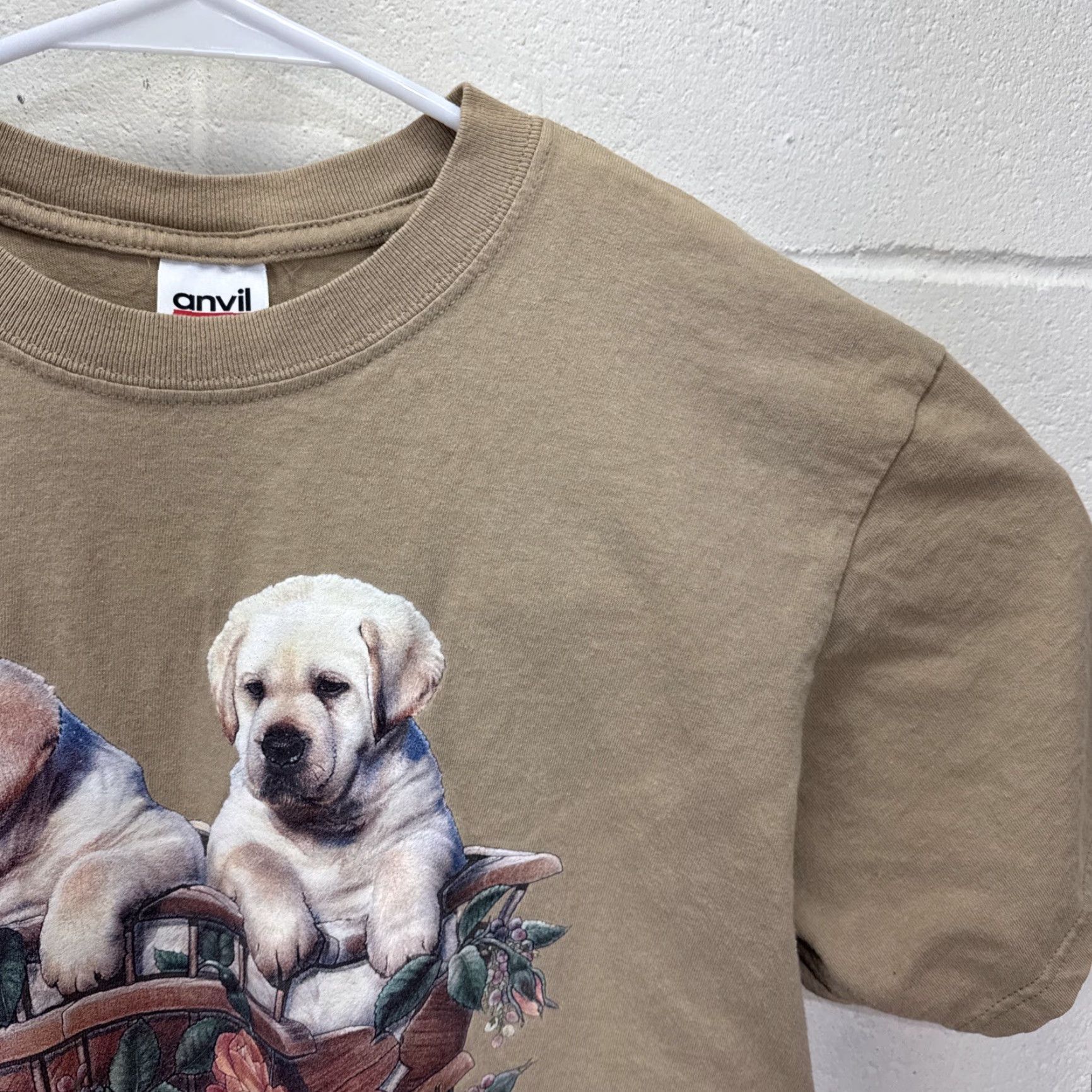 Anvil Vintage Anvil T-Shirt Unisex Adults Large Flowers Labrador Dogs 90s Art Casual Seasonal Size L / US 10 / IT 46 - 6 Thumbnail