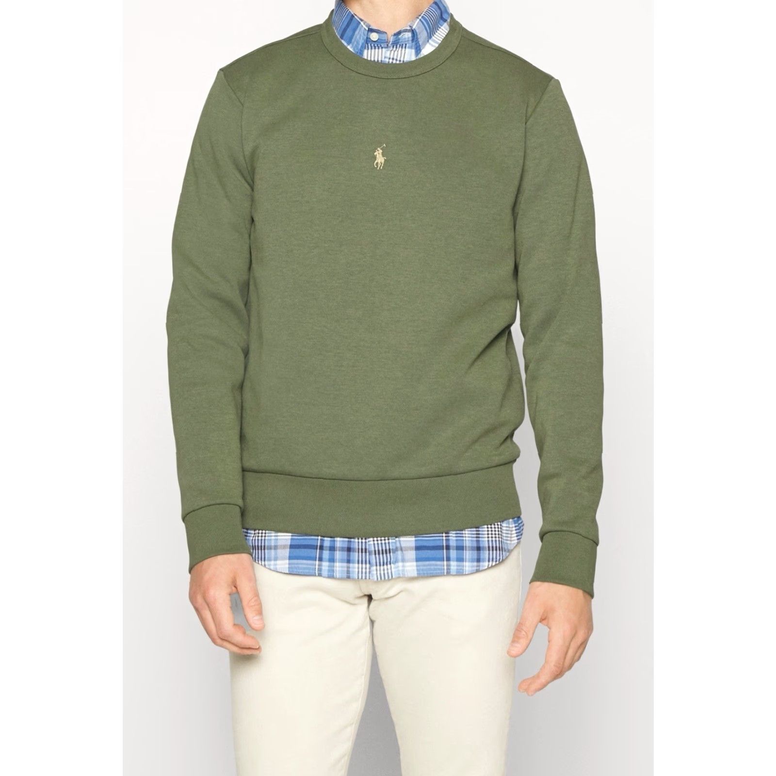 Polo Ralph Lauren NWT Polo Ralph Lauren Double Knit Sweatshirt Olive L Mens Regular Size Sweatshirt Pullover Olive 90s/2000s Rare Size US L / EU 52-54 / 3 - 3 Thumbnail