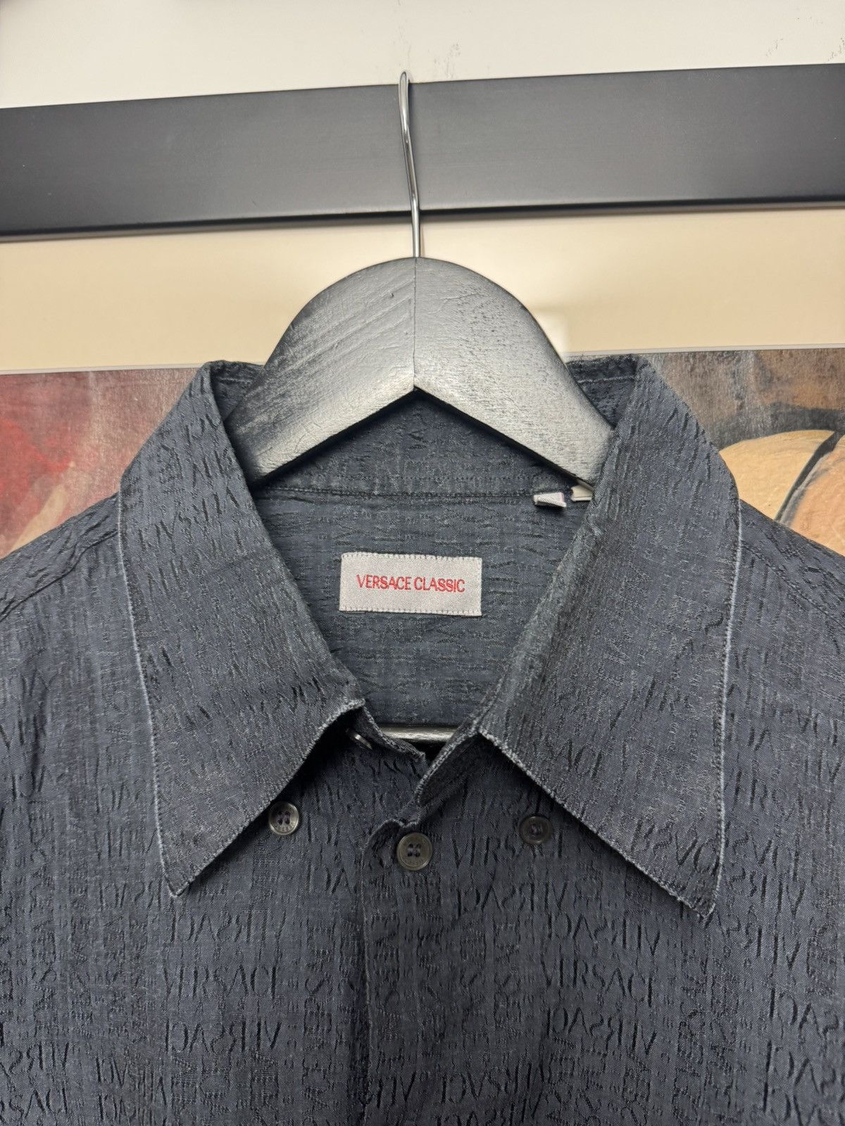 Versace Versace Classic Button Up Monogram Shirt Archive Designer Size US L / EU 52-54 / 3 - 3 Thumbnail