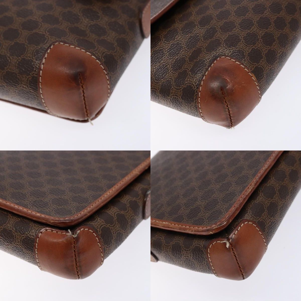 Celine CELINE Macadam Canvas Shoulder Bag Pvc Brown Gold Size ONE SIZE - 10 Thumbnail