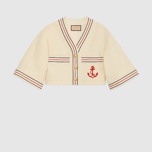 Gucci o1loc1c0226 744716 Cotton Linen Gauze Shirt in Ivory Size M / US 6-8 / IT 42-44 - 1 Thumbnail