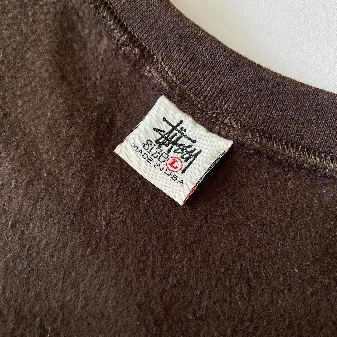 Stussy × Vintage 🔥Vintage 90s Stussy Rasta Spellout Logo Brown Crewneck Size US L / EU 52-54 / 3 - 5 Thumbnail