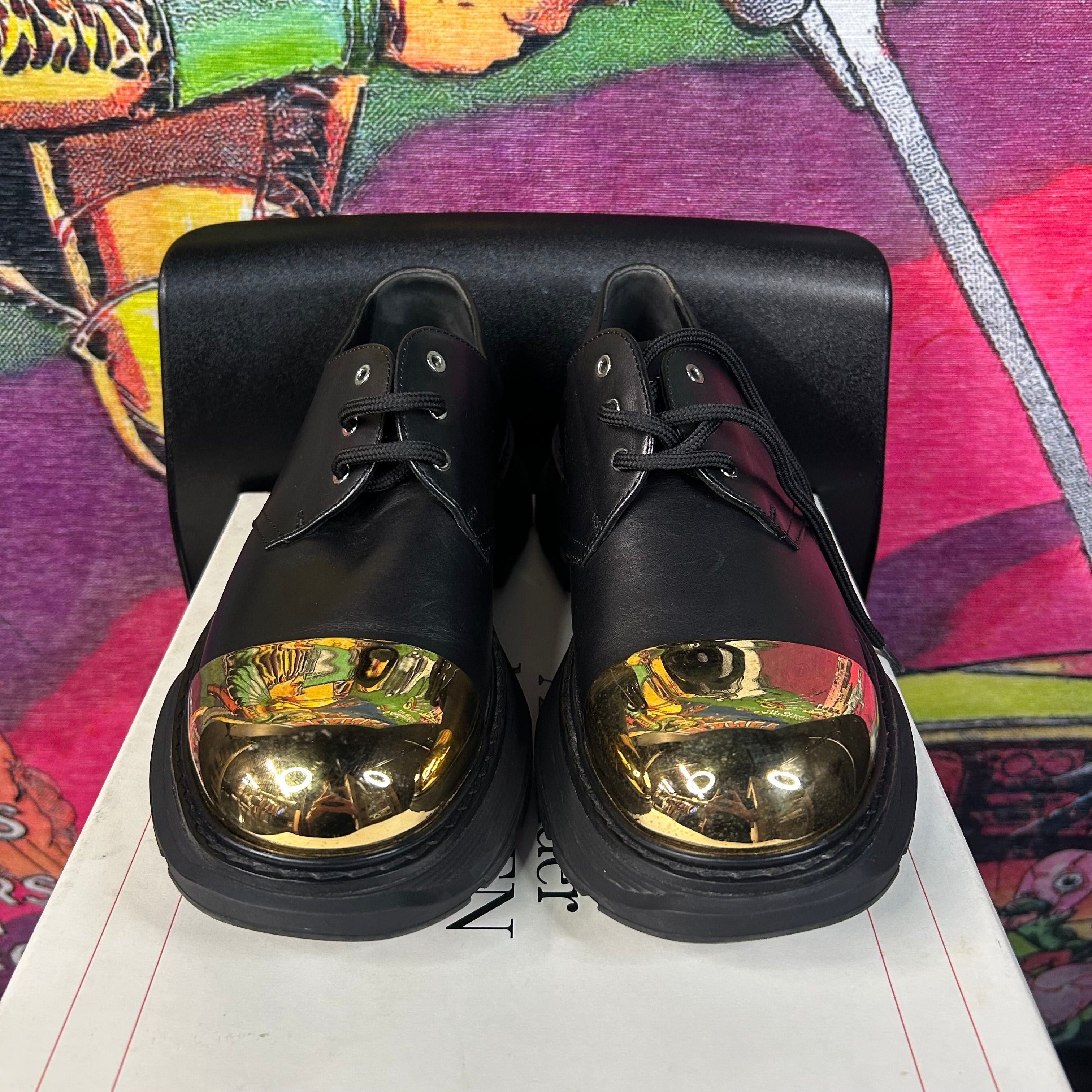 Alexander McQueen Alexander McQueen Calfskin Gold Toe Derby Black Size 41 / 8 Size US 8 / EU 41 - 3 Thumbnail