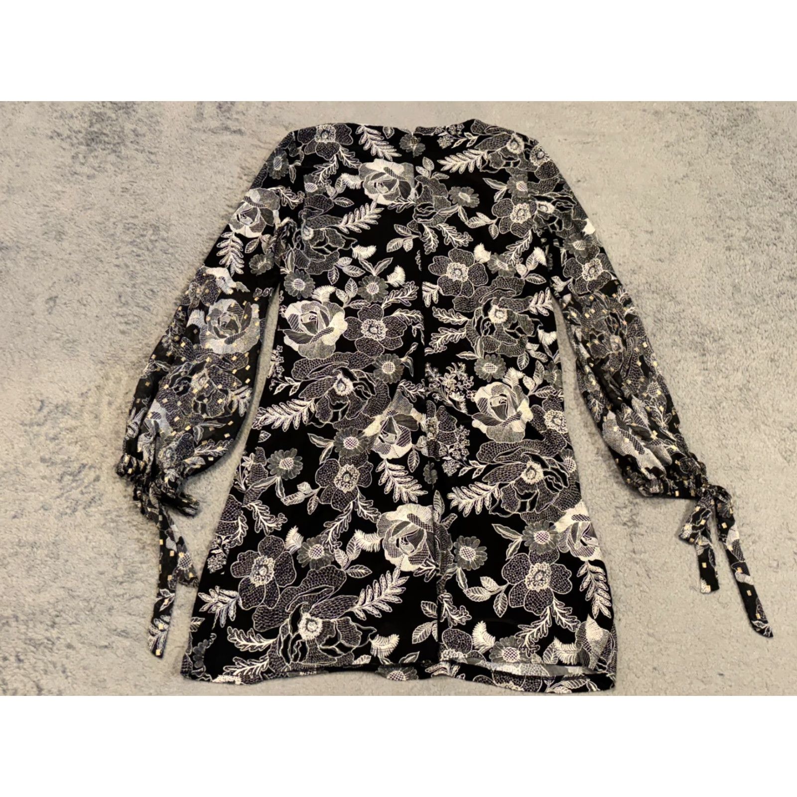 Tommy Hilfiger Tommy Hilfiger Dress Womens 10 Black Floral Long Sleeve Sheath Casual Midi Size L / US 10 / IT 46 - 5 Thumbnail