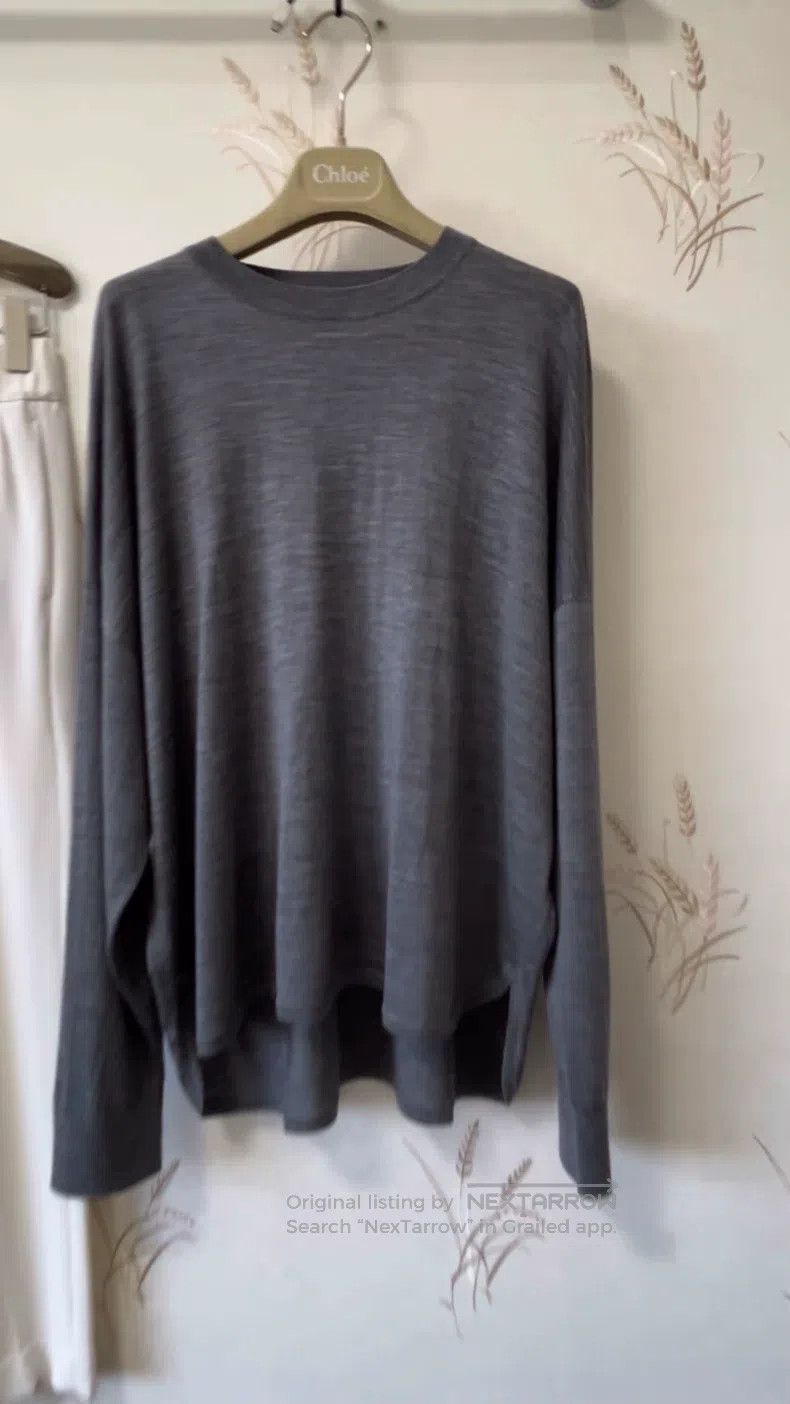 The Row size 2 High-quality grey wool long-sleeved sweater