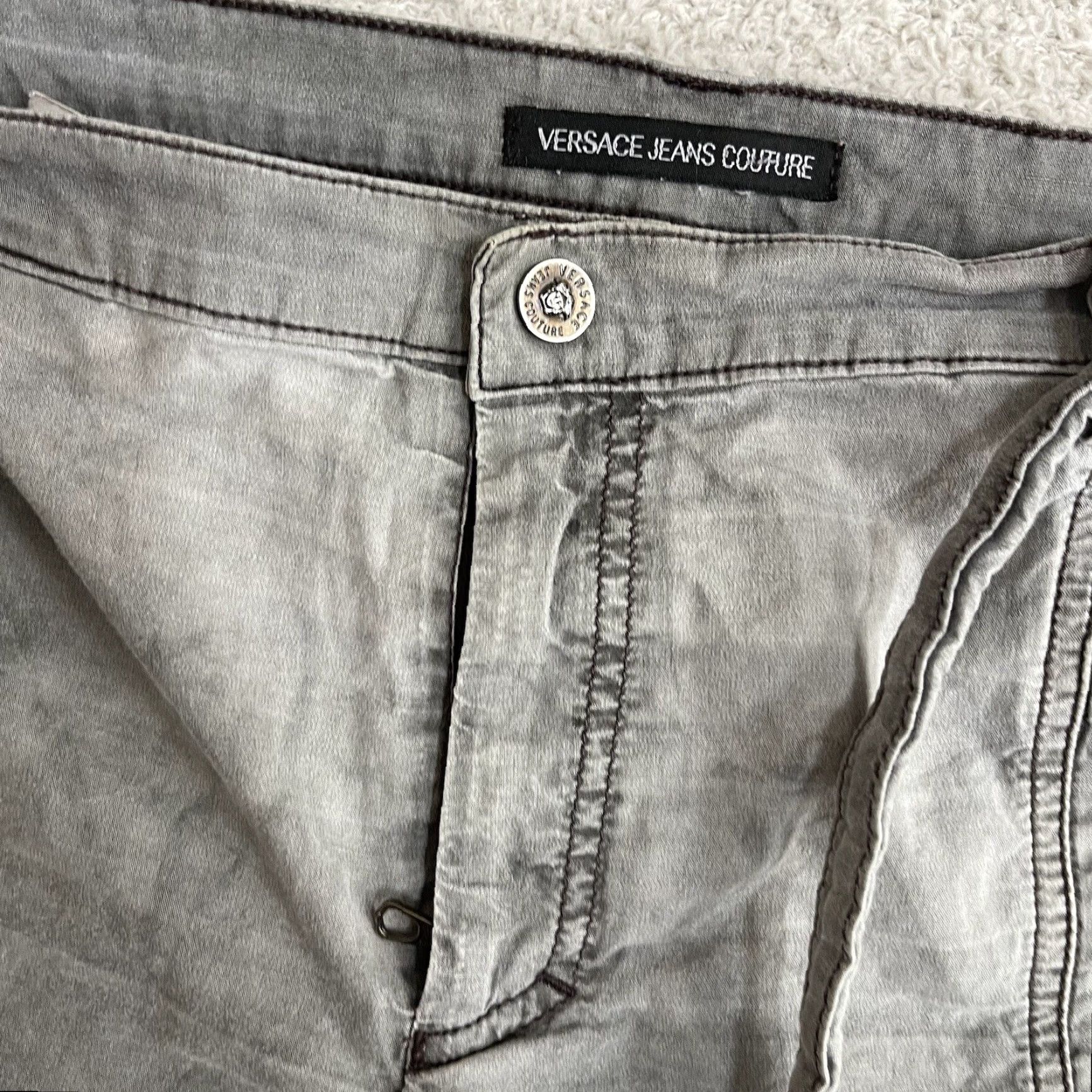 Versace Jeans Couture VINTAGE Versace Jeans Couture Pants Women's 32x31 Gray Baggy Rave Y2K Italy Goth 90s VTG Size 24" / US 00 / IT 34 - 3 Thumbnail