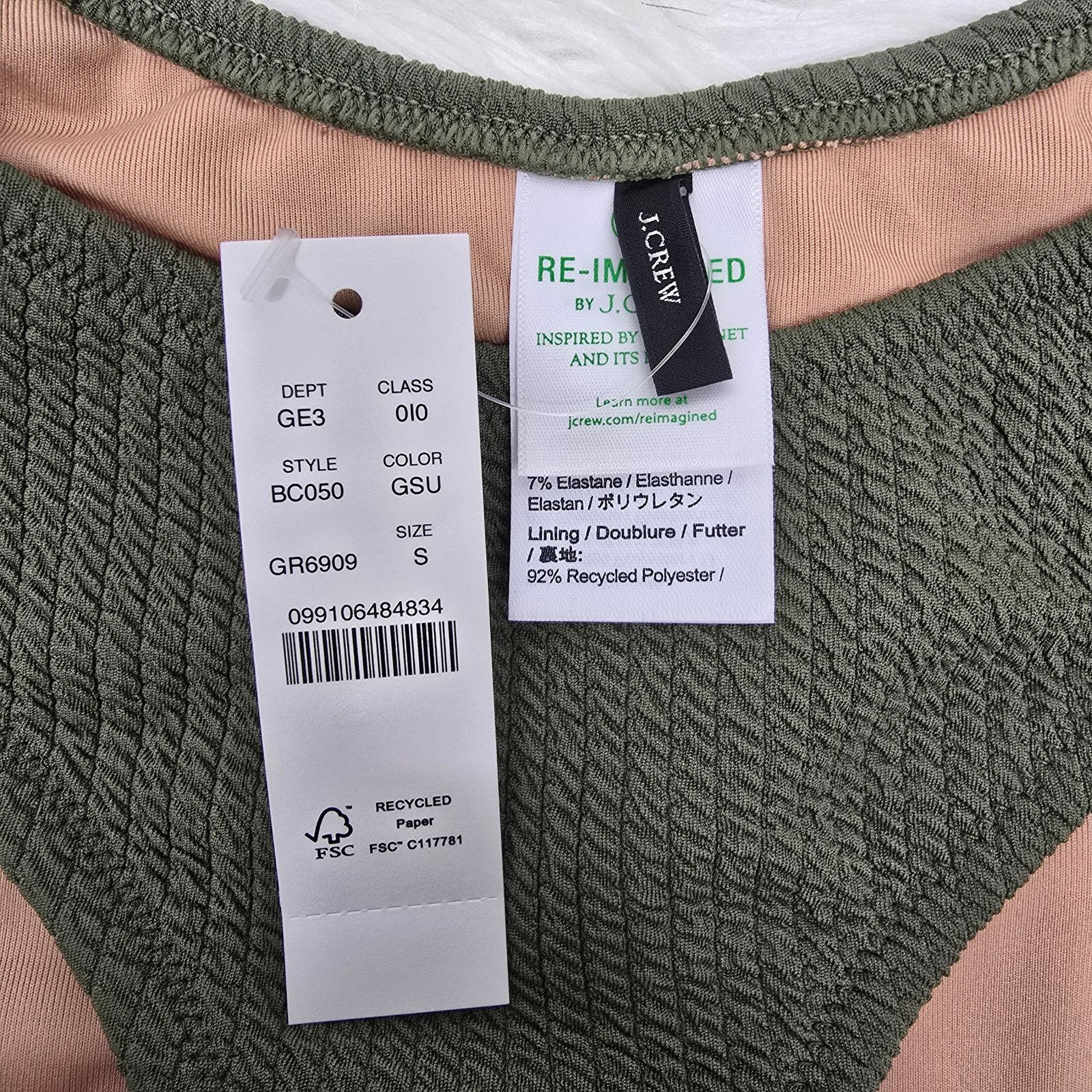 J.Crew NWT J. Crew Textured curved-waist cheeky bikini bottom S Size ONE SIZE - 5 Thumbnail