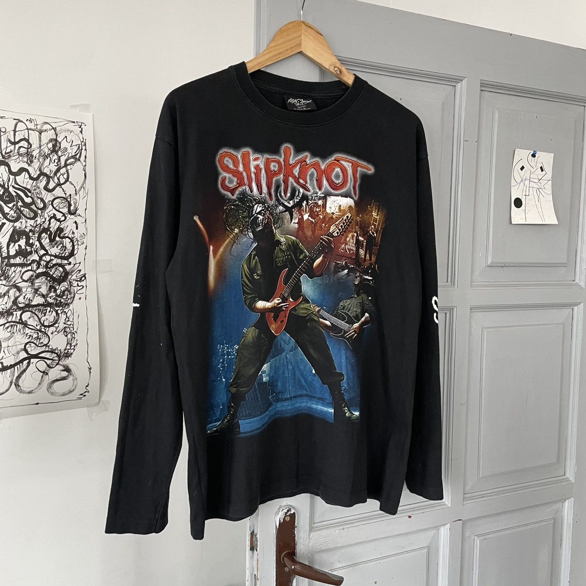 Band Tees × Vintage Vintage 00’s Slipknot Nu Metal Longsleeve T-shirt Y2k Size US L / EU 52-54 / 3 - 3 Thumbnail