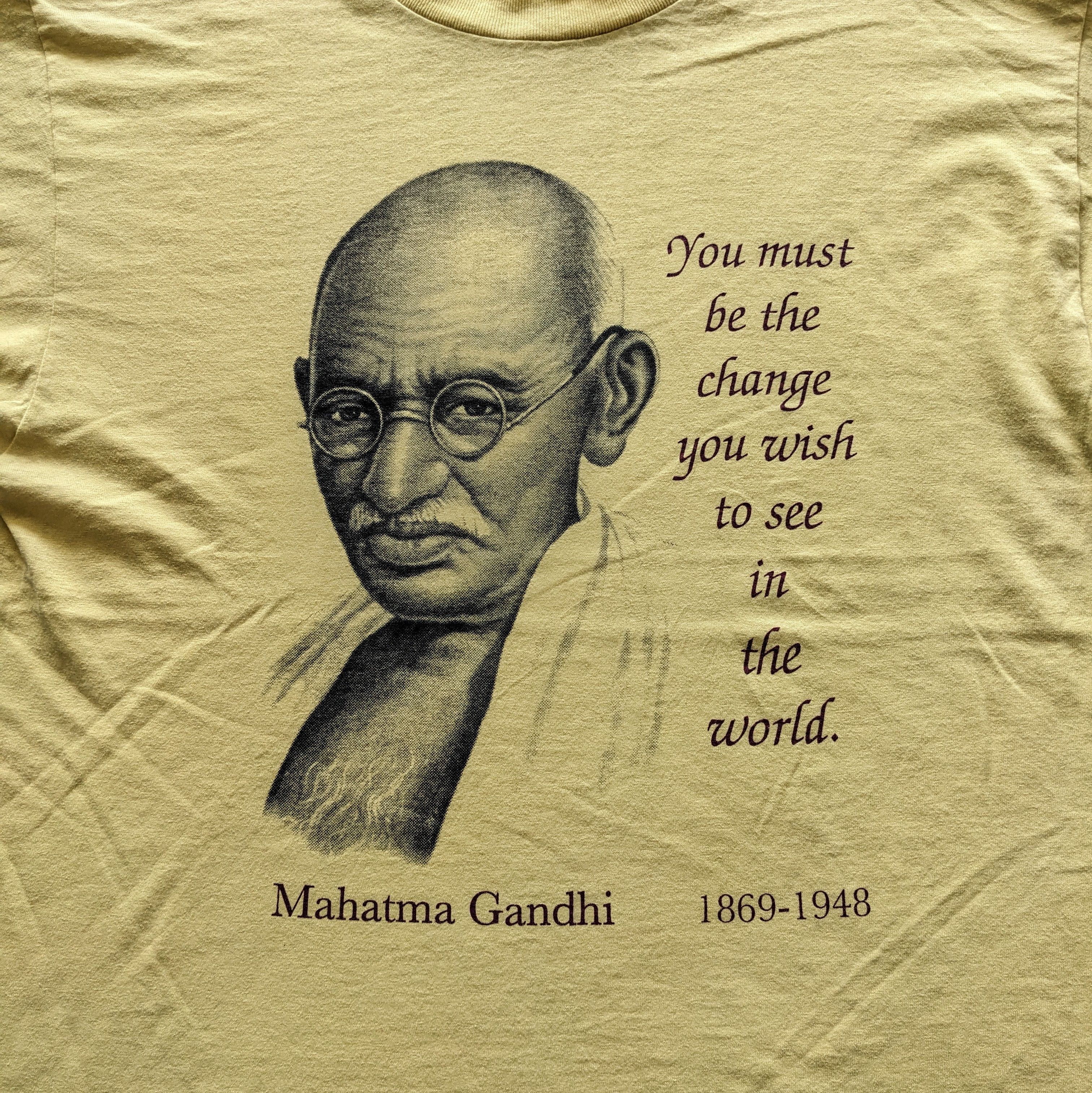 Vintage Vintage MAHATMA GANDHI Indian History T-shirt Size US L / EU 52-54 / 3 - 2 Thumbnail