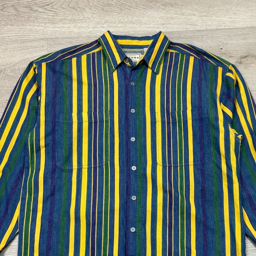 Arizona Jean Co. VTG 90s Arizona Jean Co Striped Button Up Shirt Med Western Size US M / EU 48-50 / 2 - 2 Thumbnail