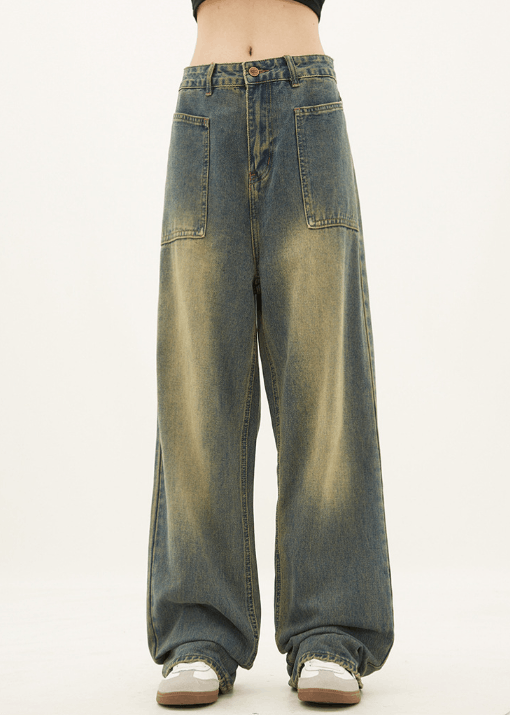 Japanese Brand × Jean American retro distressed loose straight jeans y2k Size US 32 / EU 48 - 2 Thumbnail