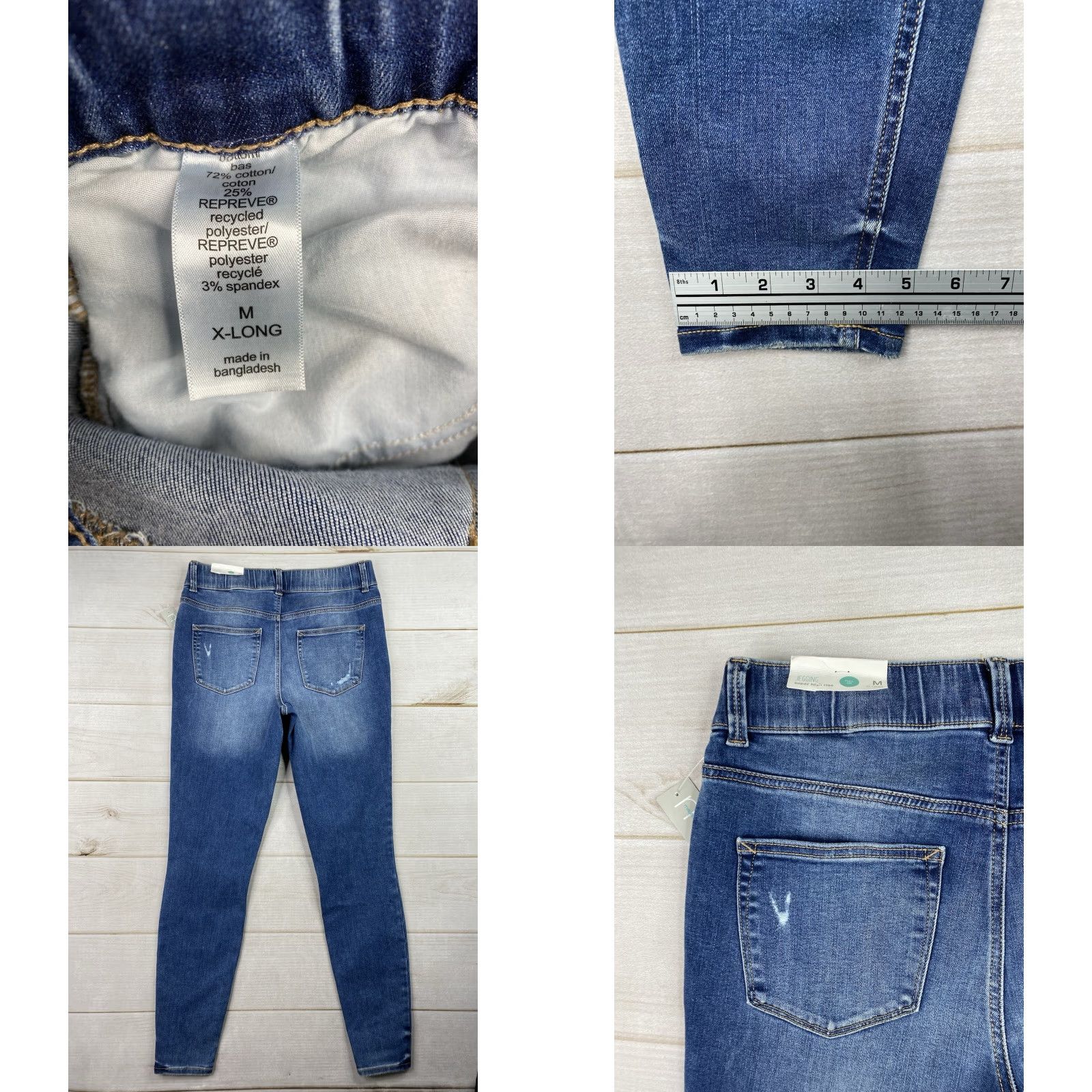 Vintage Maurices Jeans Womens M XLong Dark Wash High Rise Jeggings NWT Dark Blue Denim Stretch Skinny Slit Pocket City 32in Inseam Tall Womens Size 32" / US 10 / IT 46 - 8 Thumbnail