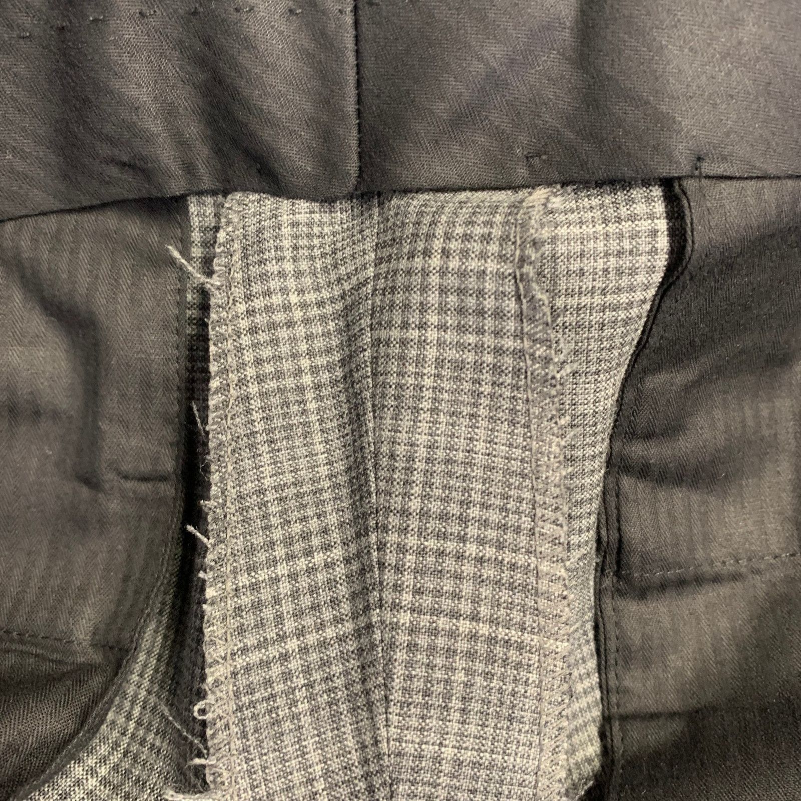 Eidos Napoli EIDOS 38 Regular Grey Charcoal Plaid Wool Notch Lapel Suit Size 38R - 13 Thumbnail