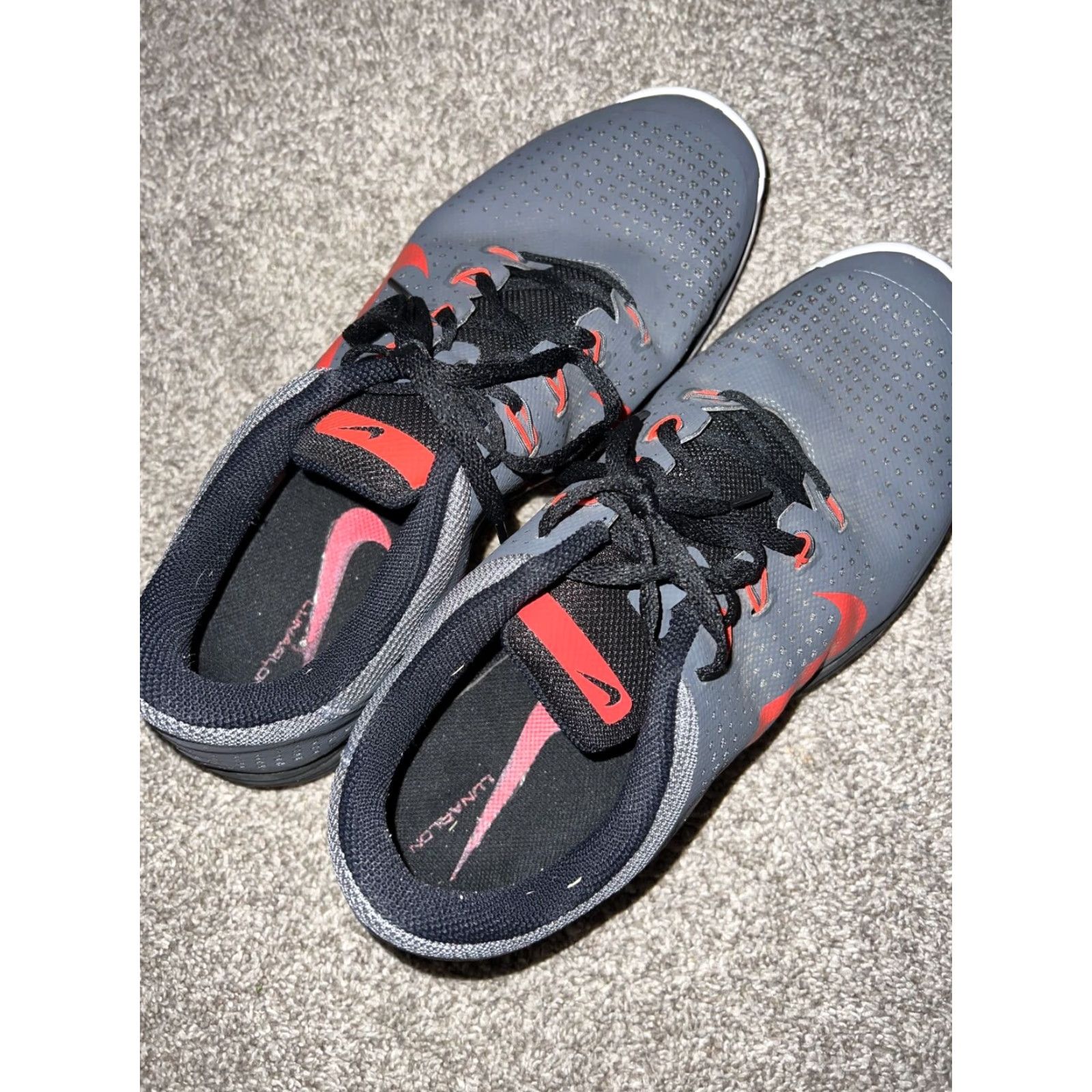 Nike Nike Lunarlon Cypress Golf Sneakers Mens Gray Red Size 11 Size US 11 / EU 44 - 5 Thumbnail