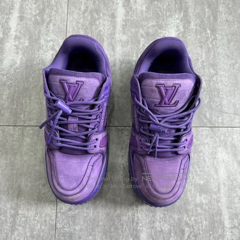 Louis Vuitton Louis Vuitton Trainer Purple Crocodile Fat Ding Board Shoe Size US 7.5 / EU 40-41 - 2 Thumbnail