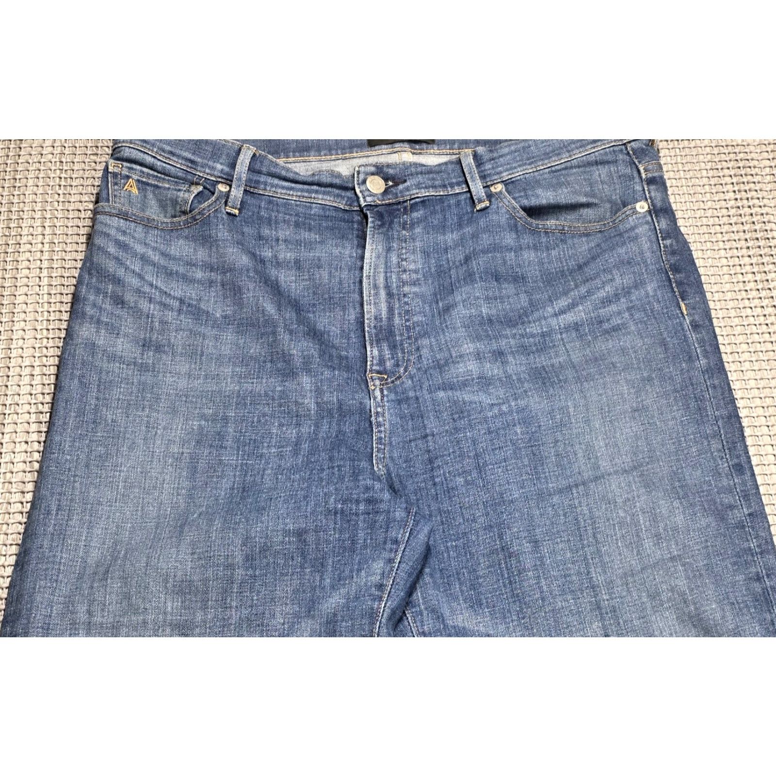 Vintage ABLE Blue Wide-Leg Jeans 34x32 Denim Women's 32 Medium Wash High Rise Jeans Size 24" / US 00 / IT 34 - 2 Thumbnail
