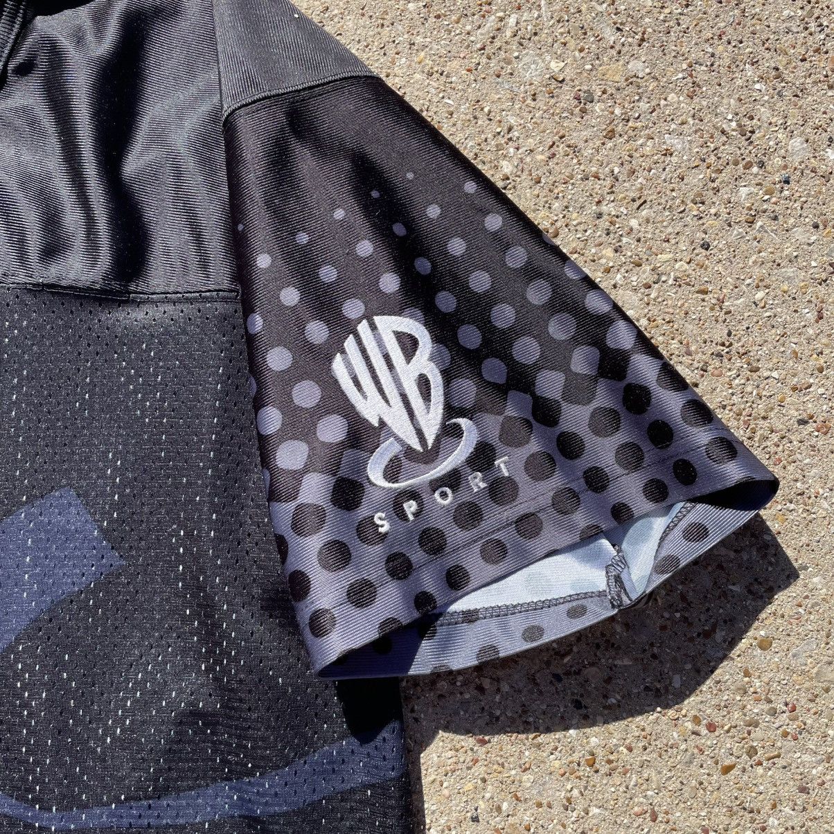Warner Bros Vintage 90s Warner Brothers Sport Football Jersey Black Mesh Size US L / EU 52-54 / 3 - 4 Thumbnail