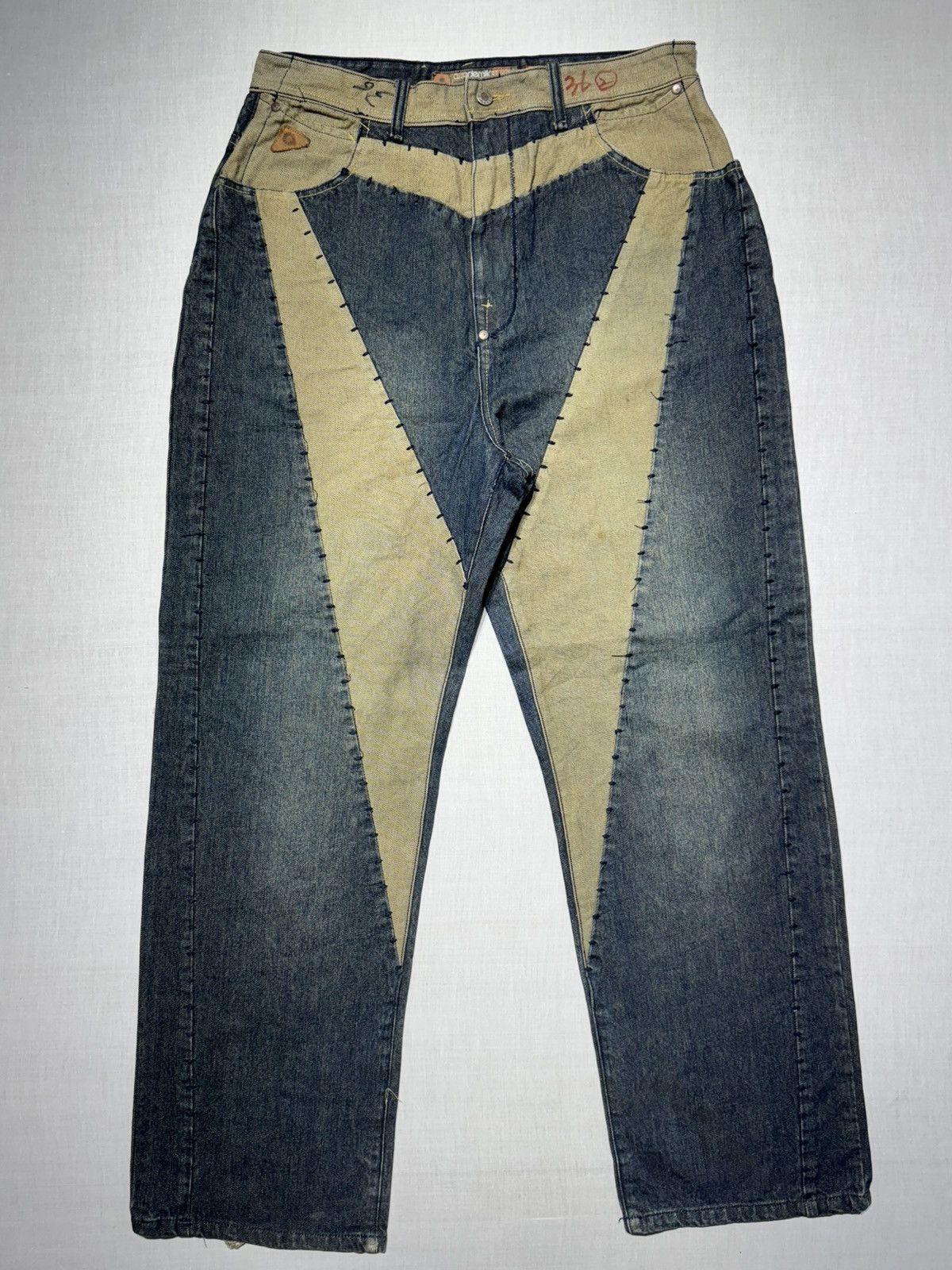 Southpole AKADEMIKS CRAZY PATCHWORK JEANS 🥵(008) Size US 34 / EU 50 - 2 Thumbnail