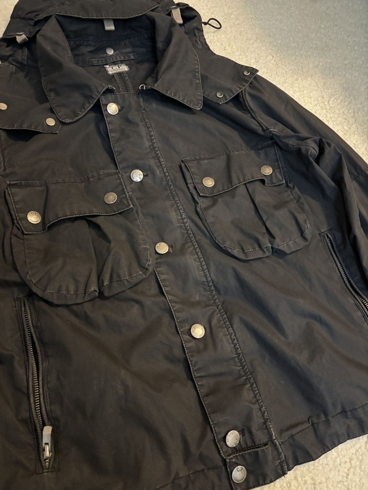 C.P. Company CP Company Baruffaldi Hooded Goggle Jacket Black Grey Size US S / EU 44-46 / 1 - 2 Thumbnail