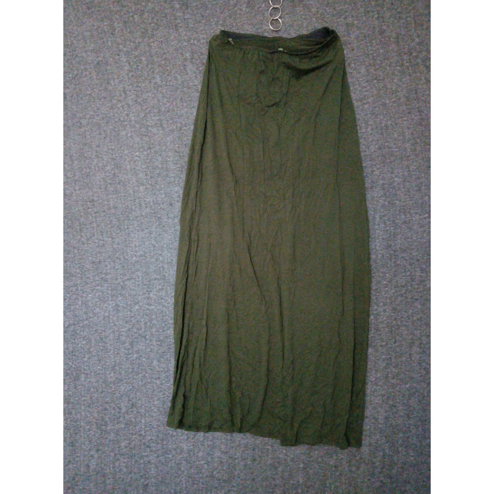 Vintage Codigo Women's Green Maxi Wrap Around Skirt M Casual Bohemian Wrap-Around Streetwear Size 32" / US 10 / IT 46 - 2 Thumbnail