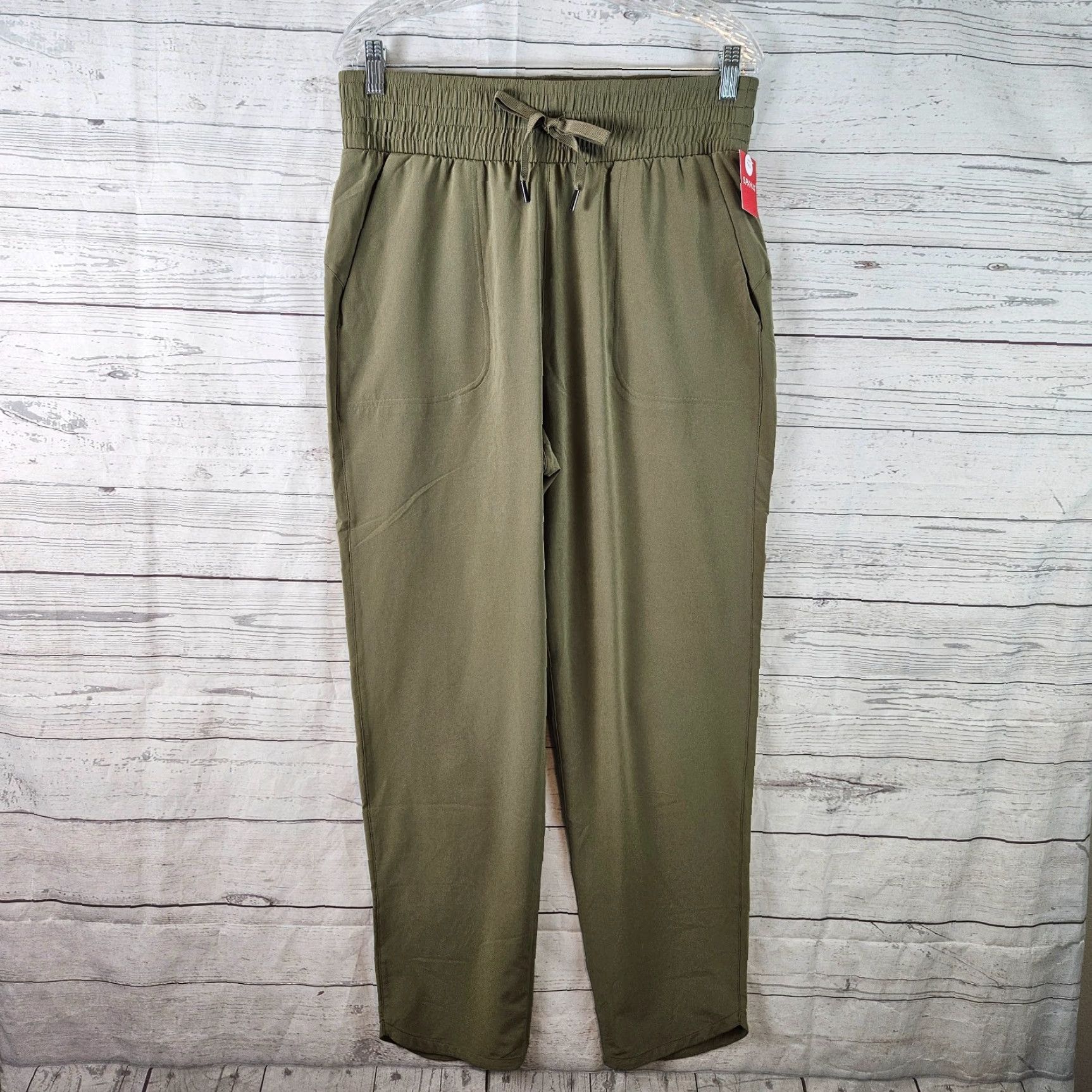 Spanx Spanx Womens Out Of Office Trouser Sz Large Tall Tuscan Olive Drawstring Pants Inseam 29 Green Size 36" / US 14 / IT 50 - 2 Thumbnail