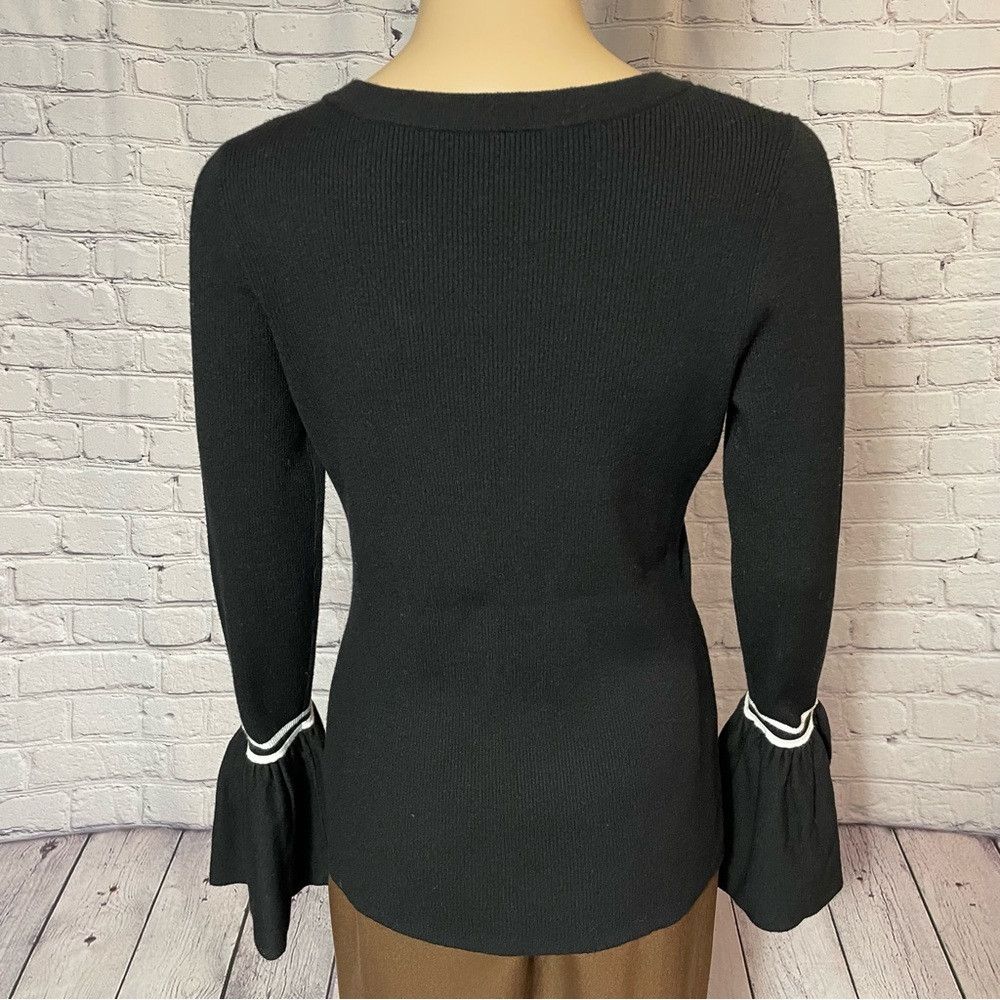 Other Margaret O'Leary Black Bell Sleeve Viscose Sweater Size L Size L / US 10 / IT 46 - 5 Thumbnail