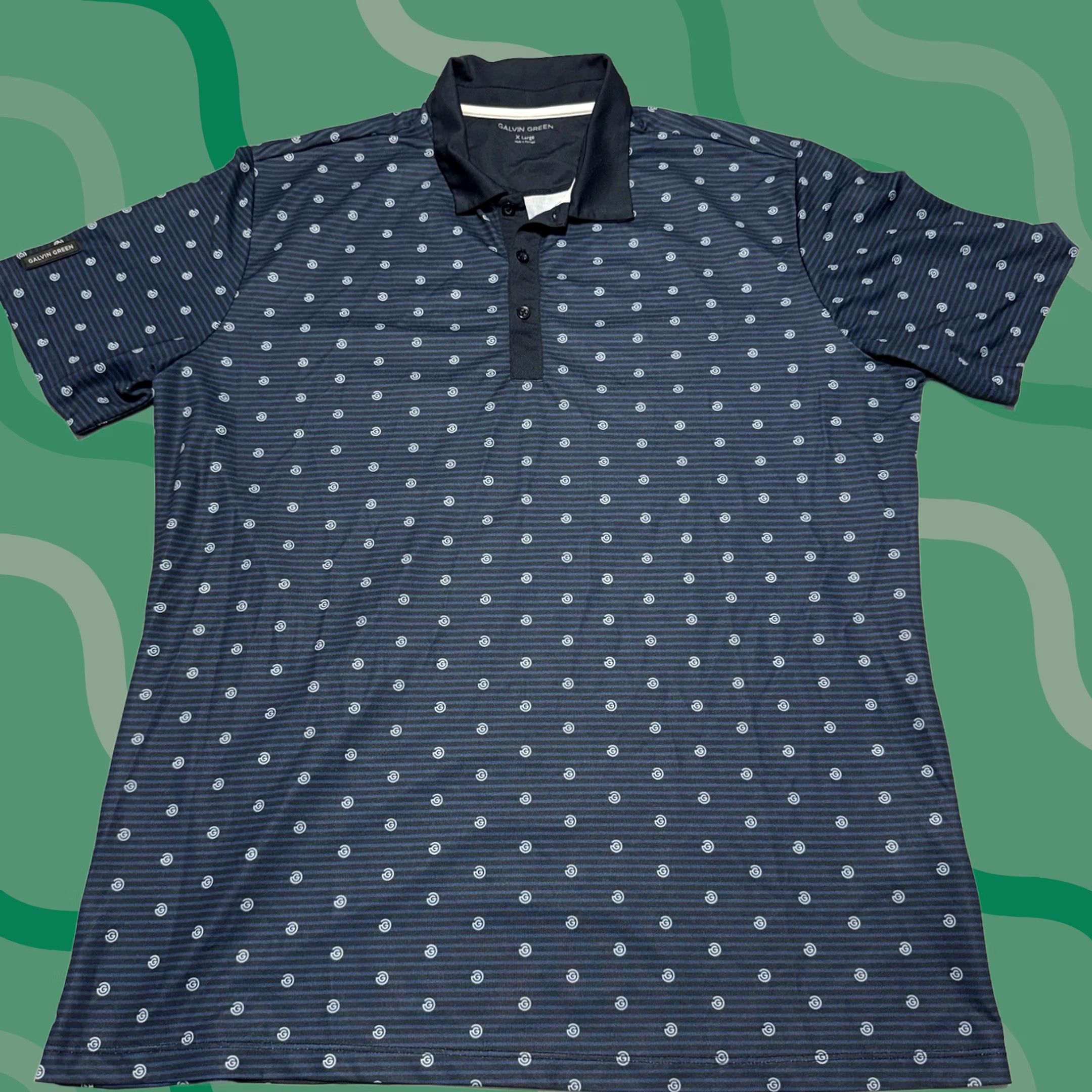 Galvin Green Galvin Green Polo Shirt Mens XL Blue Geometric Golf Collared Short Sleeve Size US XL / EU 56 / 4 - 1 Thumbnail